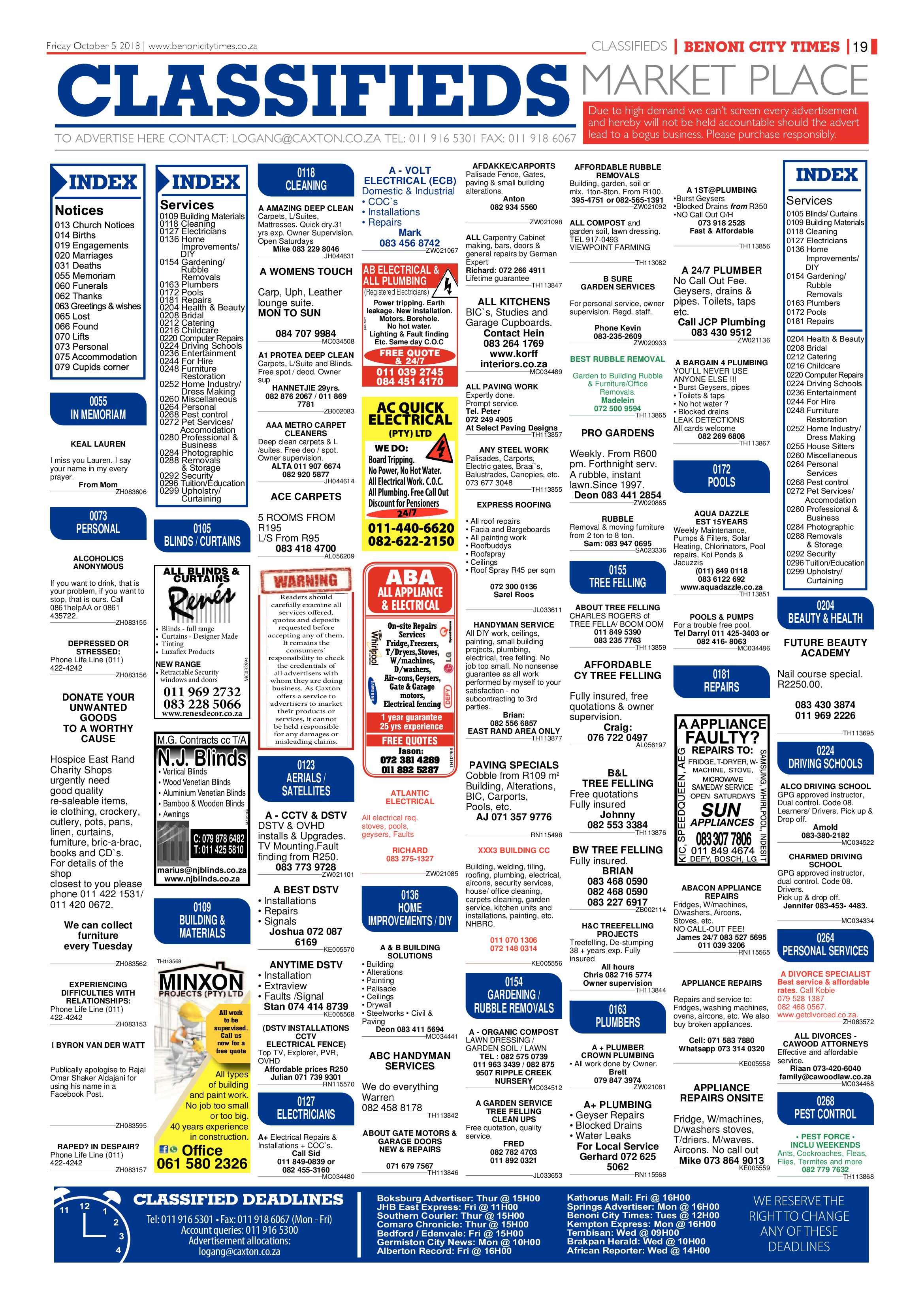 Benoni City Times 04 October 2018 page 19