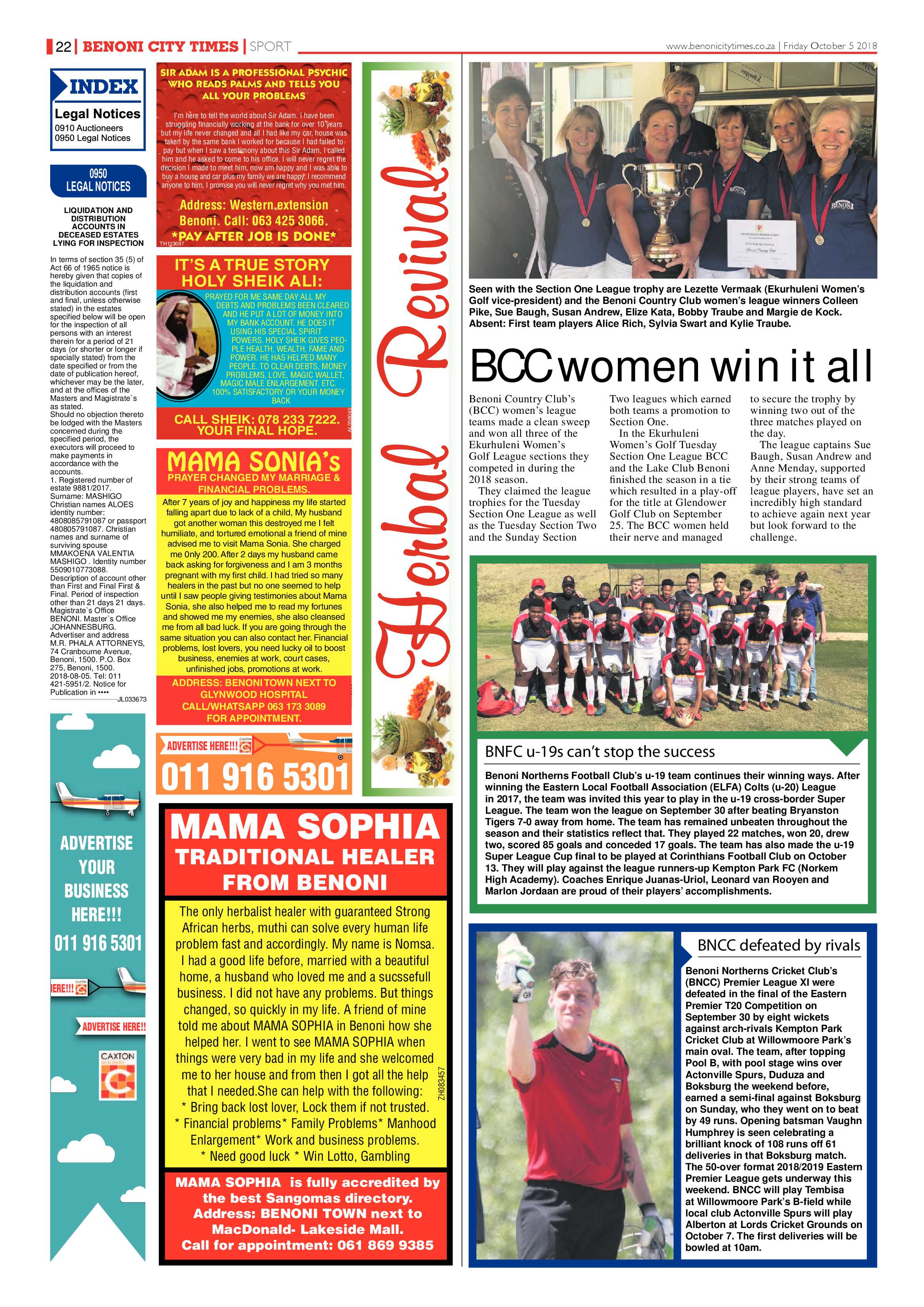Benoni City Times 04 October 2018 page 22
