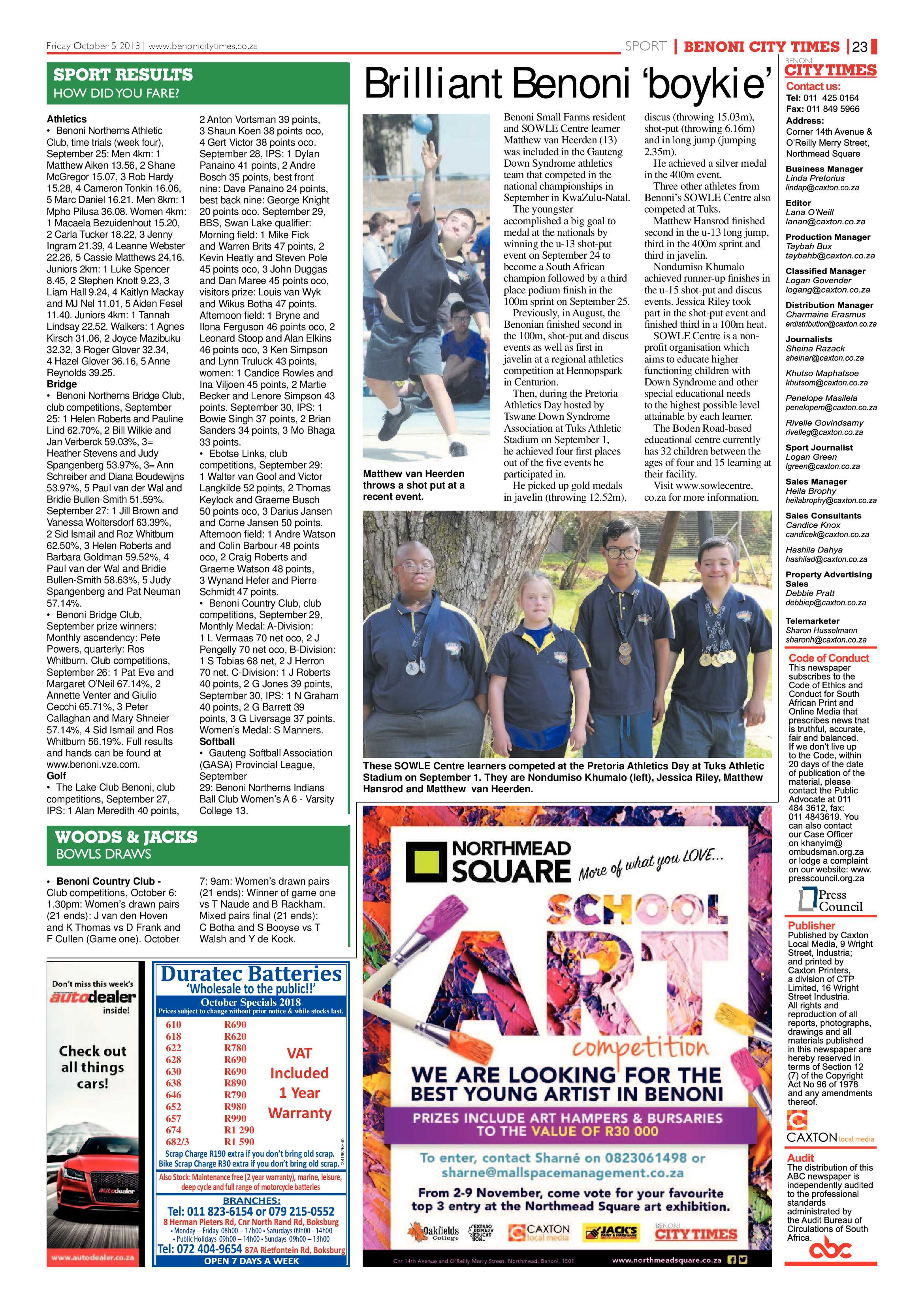 Benoni City Times 04 October 2018 page 23