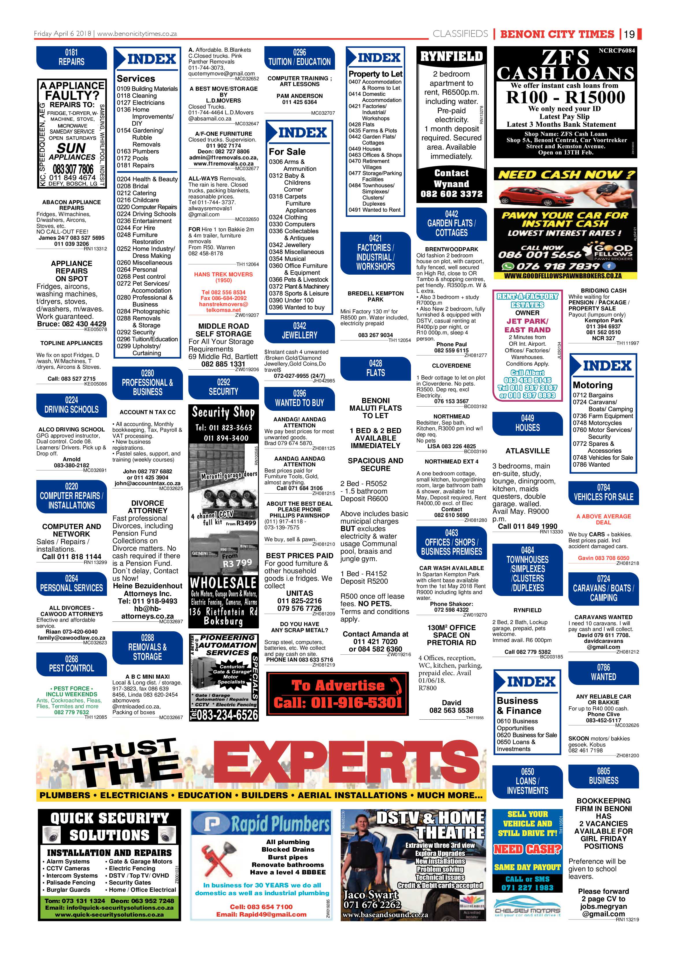 Benoni City Times 05 April 2018 page 19