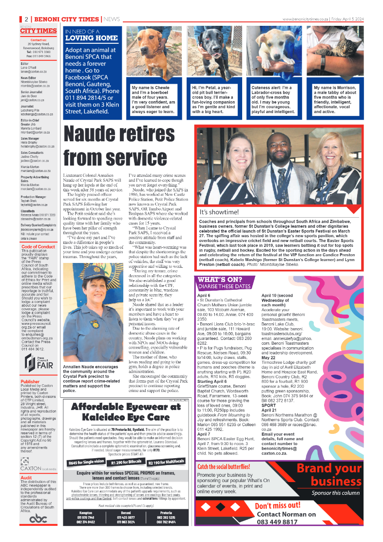 Benoni City Times 05 April 2024 page 2