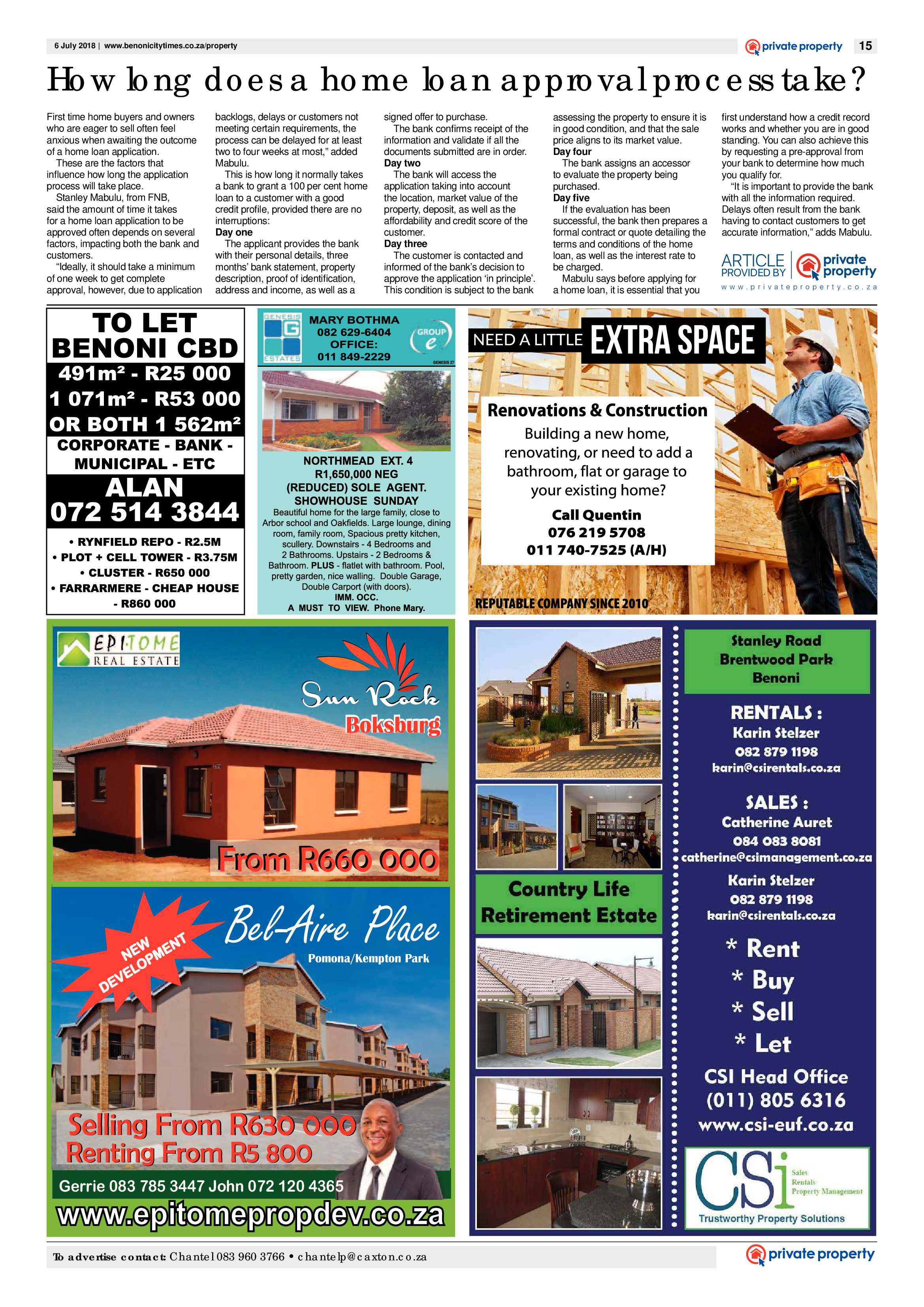 Benoni City Times 05 July page 15