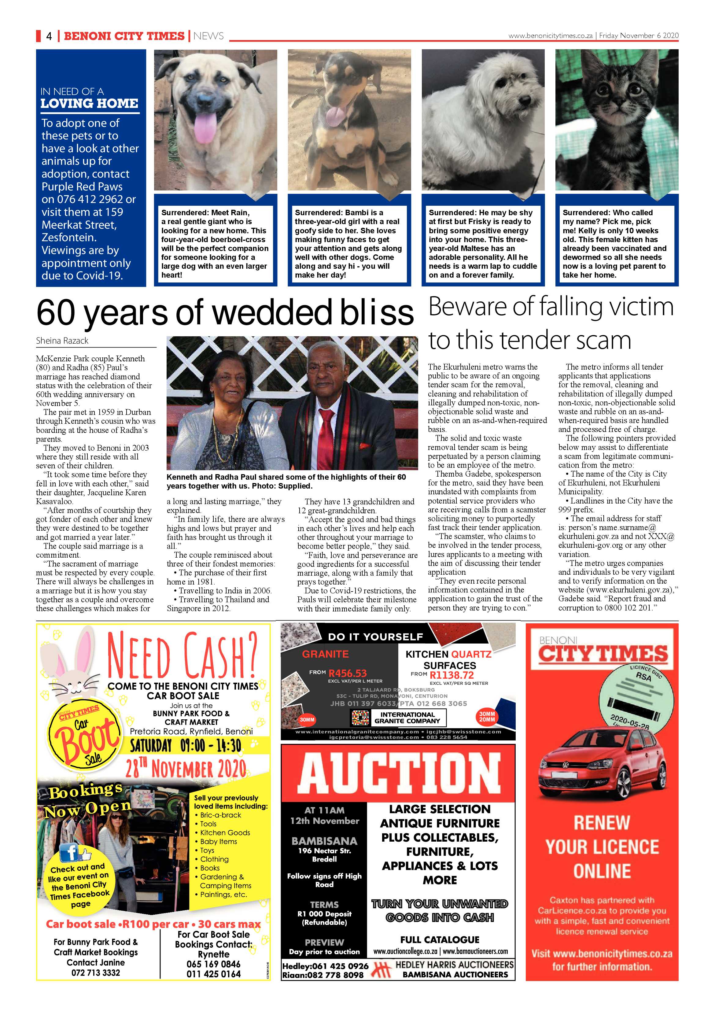 Benoni City Times 05 November 2020 page 4