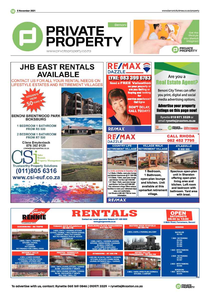 Benoni City Times 05 November 2021 page 12