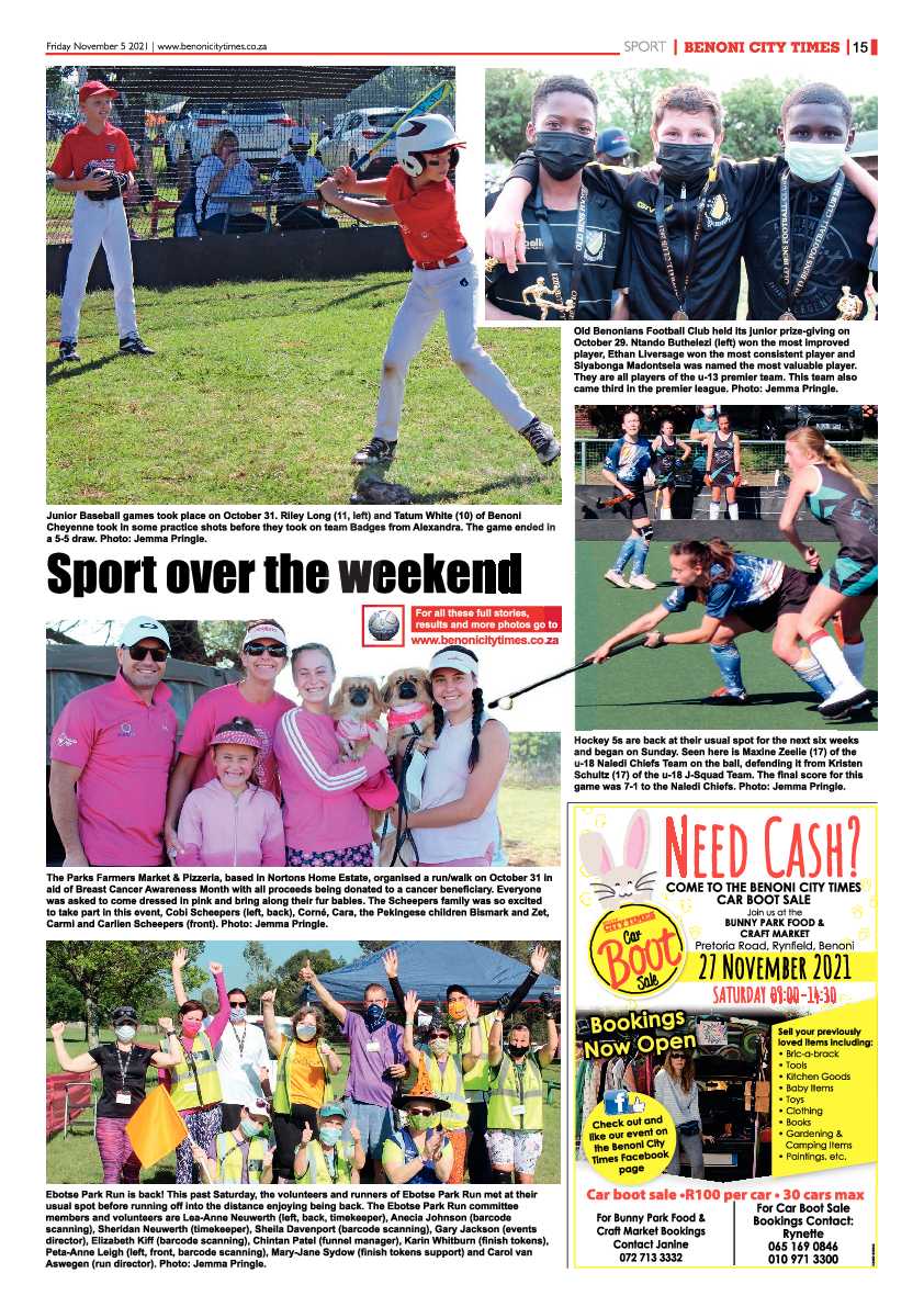 Benoni City Times 05 November 2021 page 15