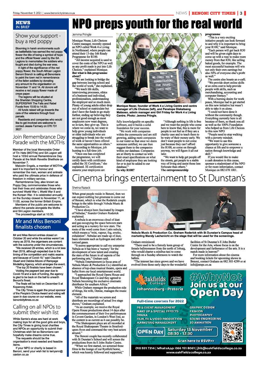 Benoni City Times 05 November 2021 page 3