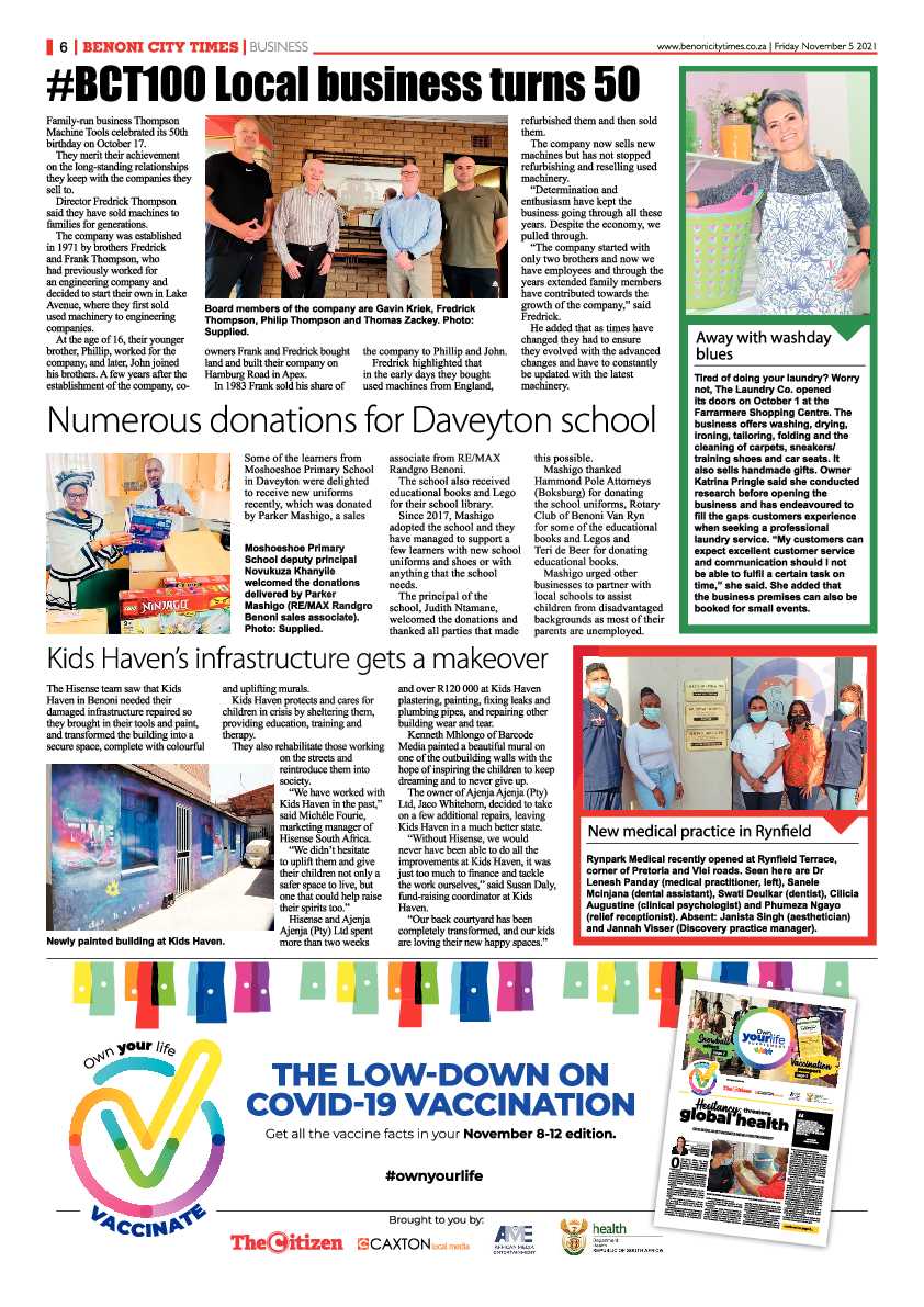 Benoni City Times 05 November 2021 page 6