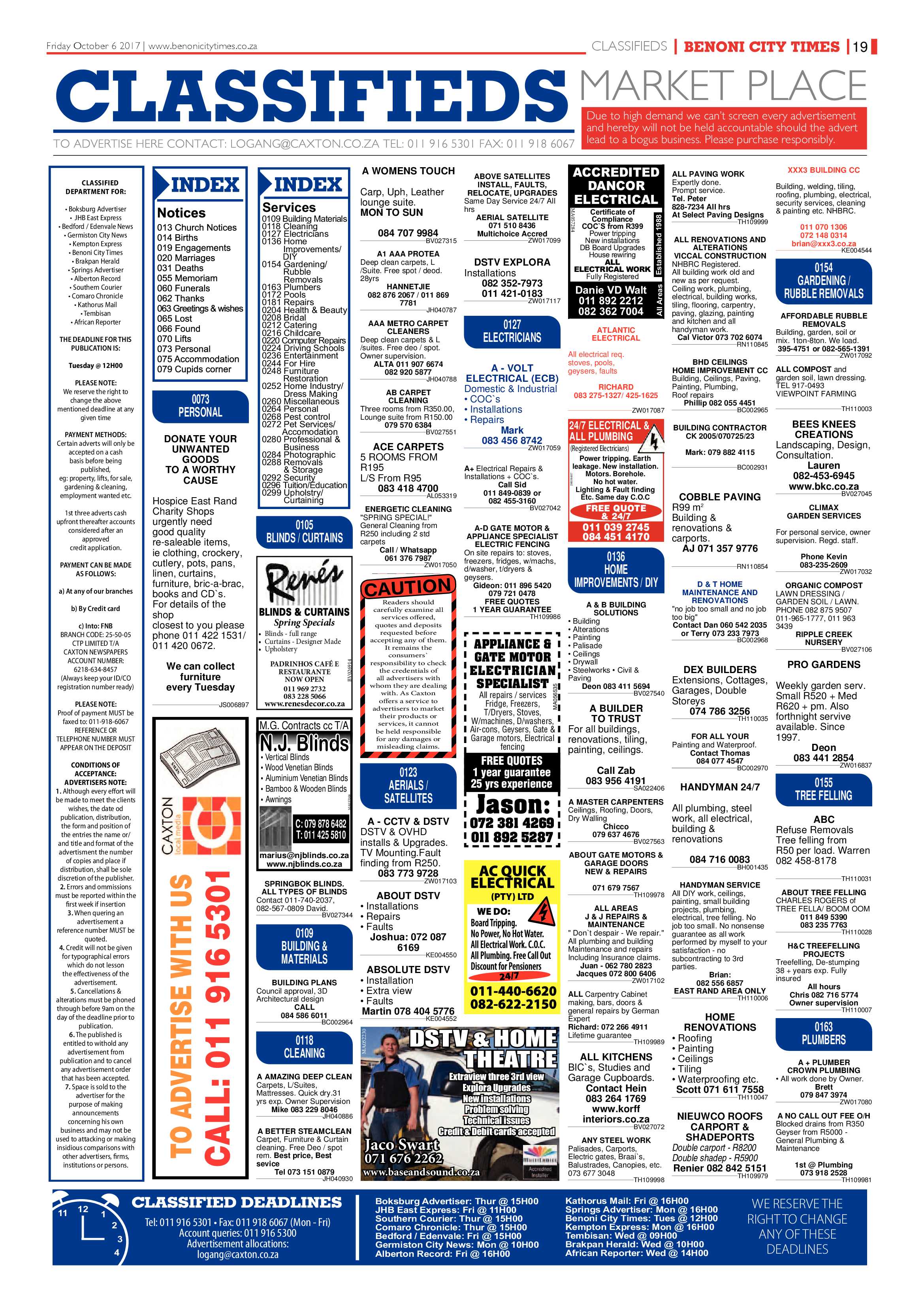 Benoni City Times 05 October 2017 page 19