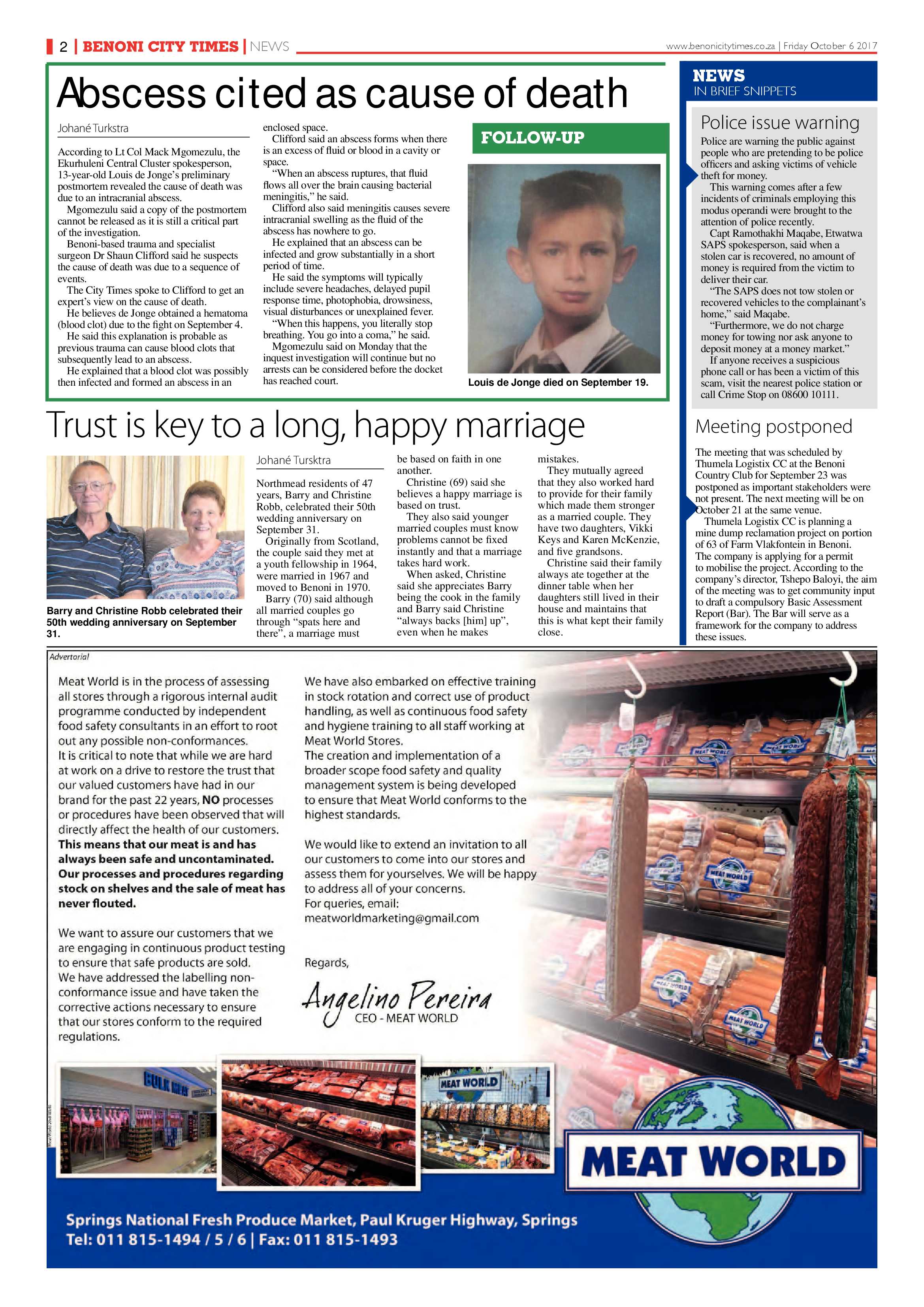 Benoni City Times 05 October 2017 page 2