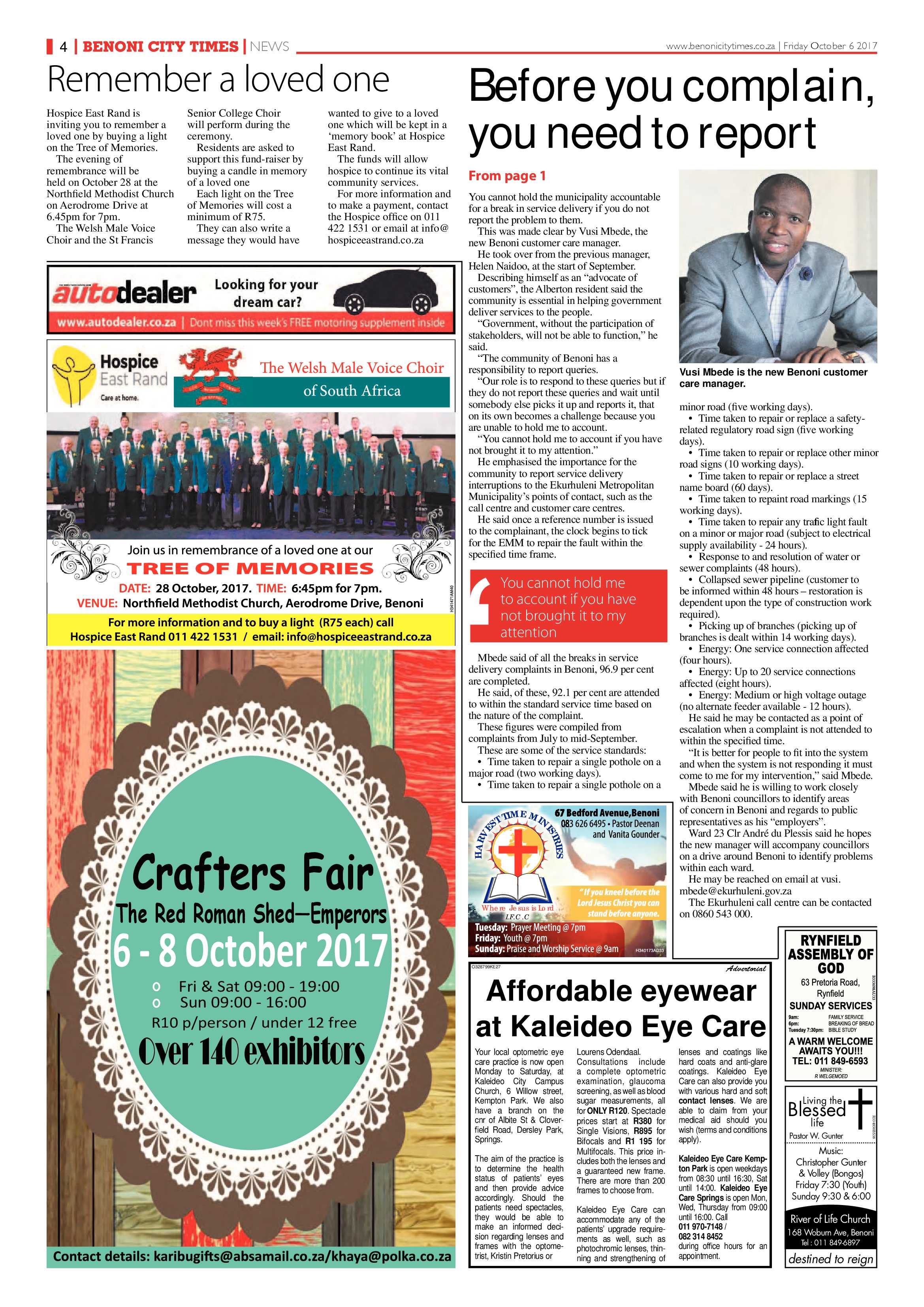 Benoni City Times 05 October 2017 page 4