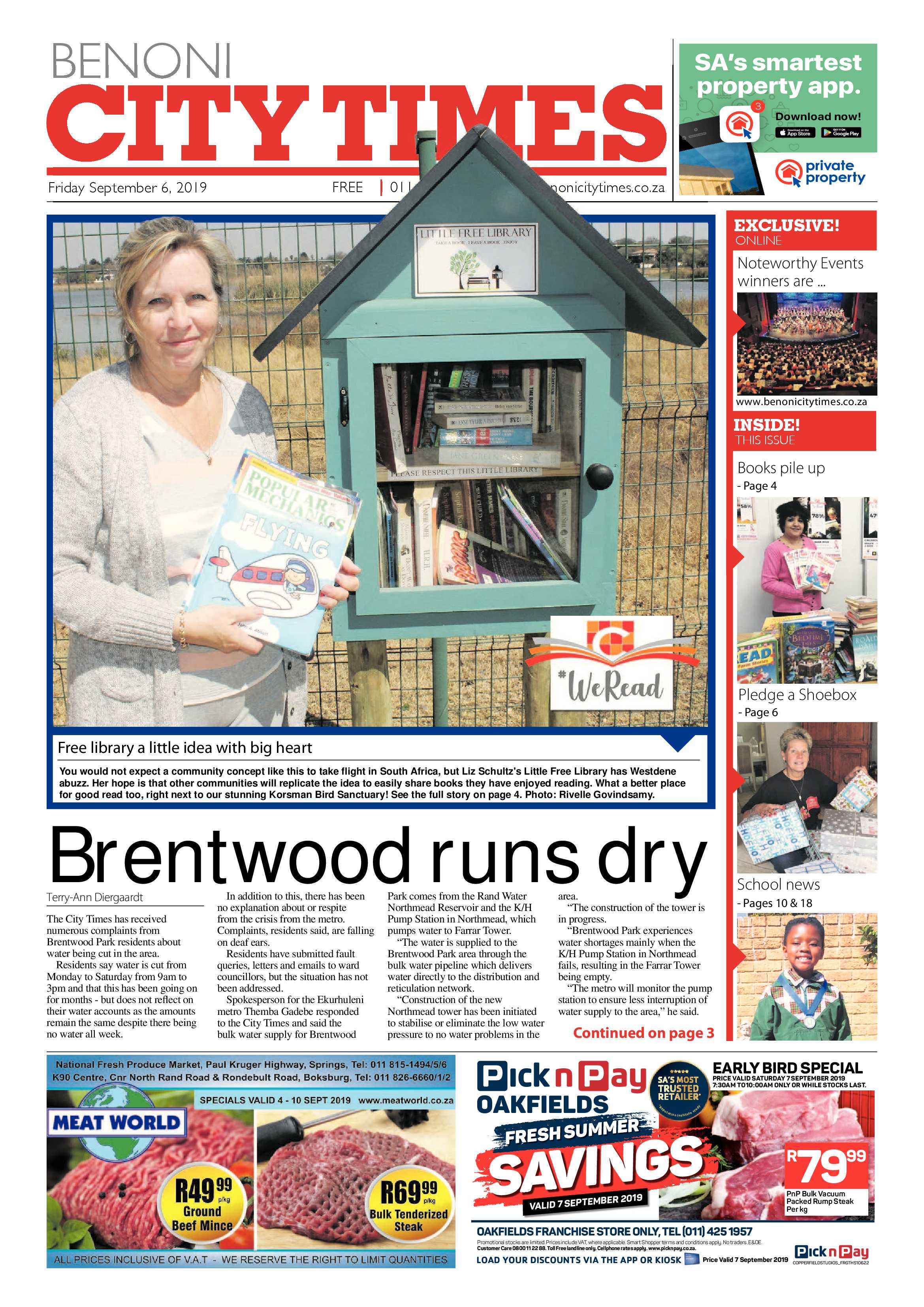 Benoni City Times 05 September 2019 page 1