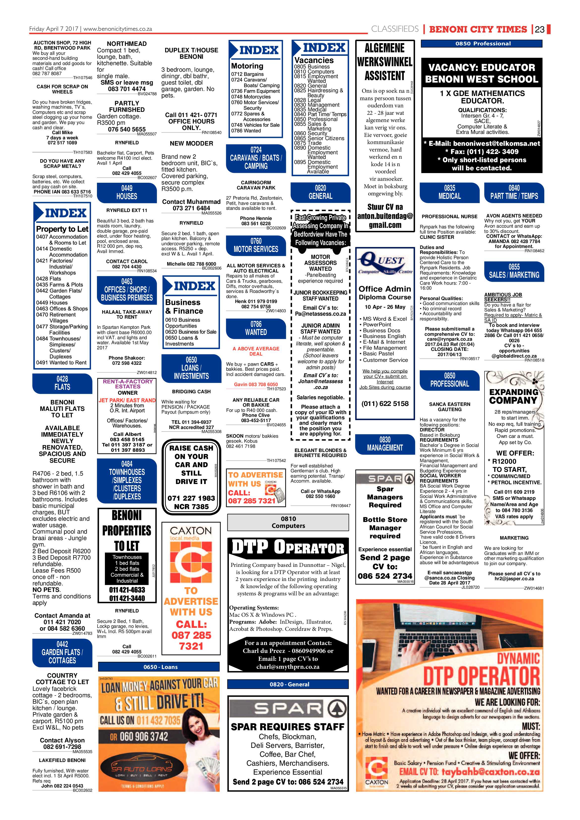 Benoni City Times 06 April 2017 page 23