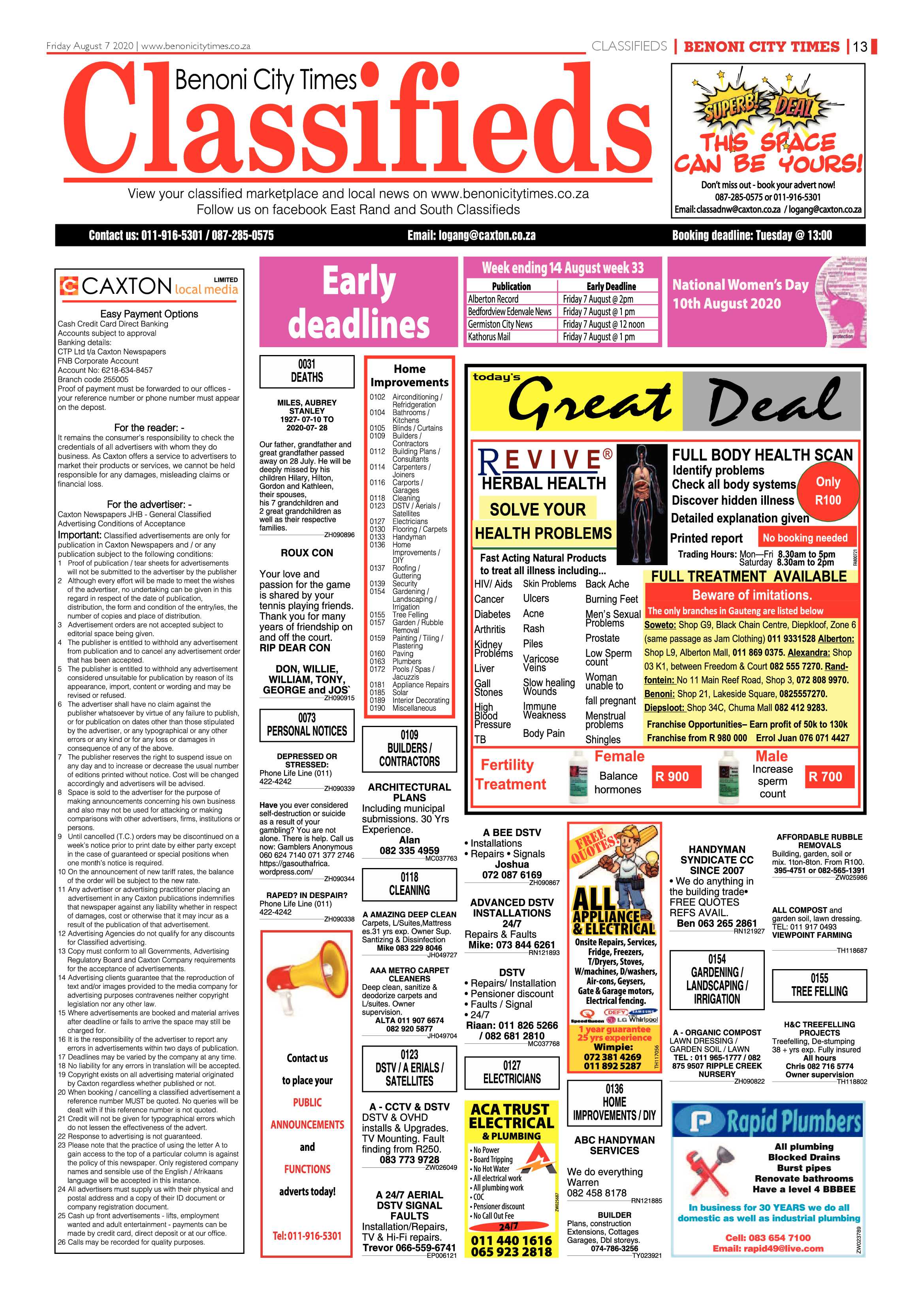 Benoni City Times 06 August 2020 page 13
