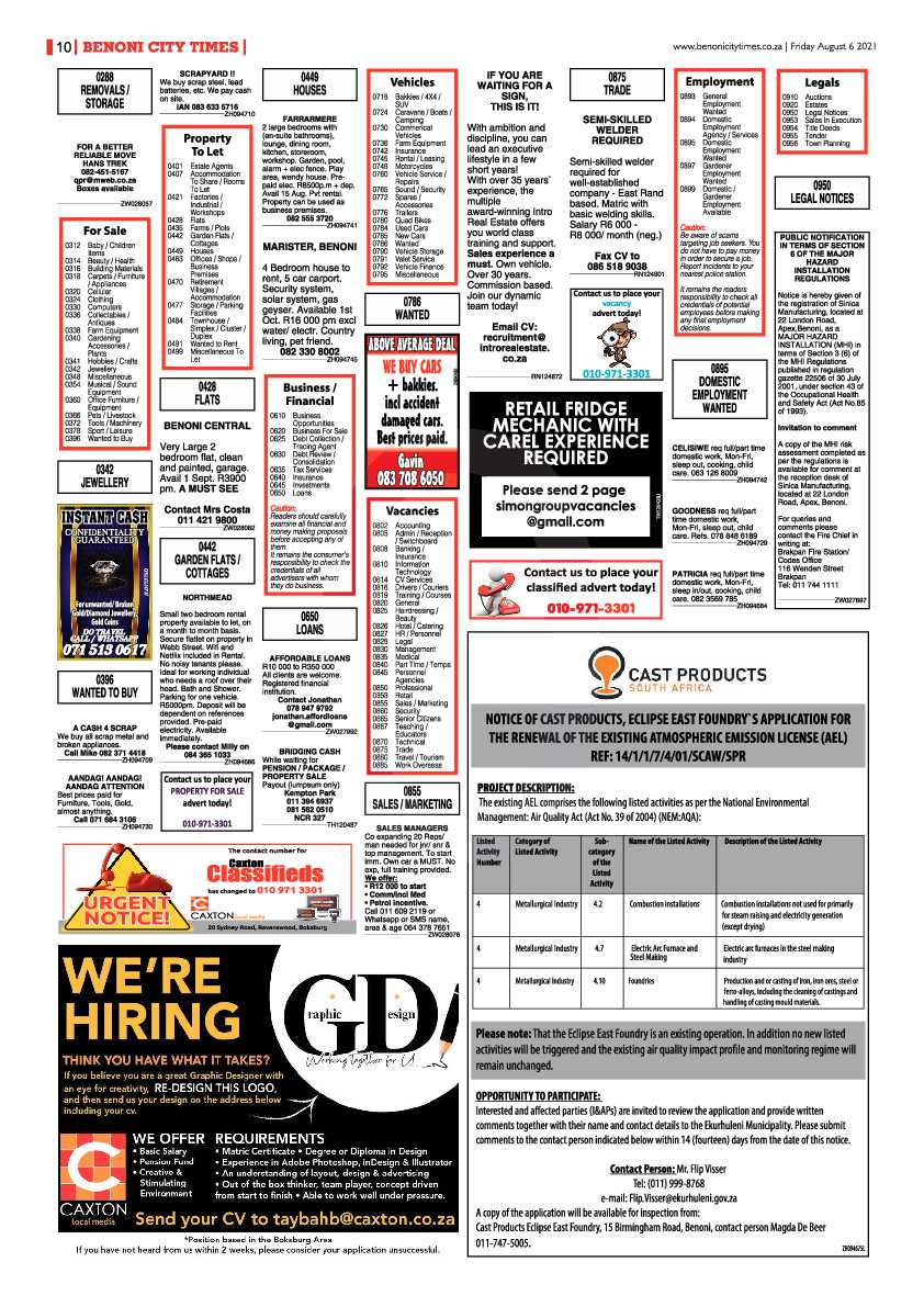Benoni City Times 06 August 2021 page 10