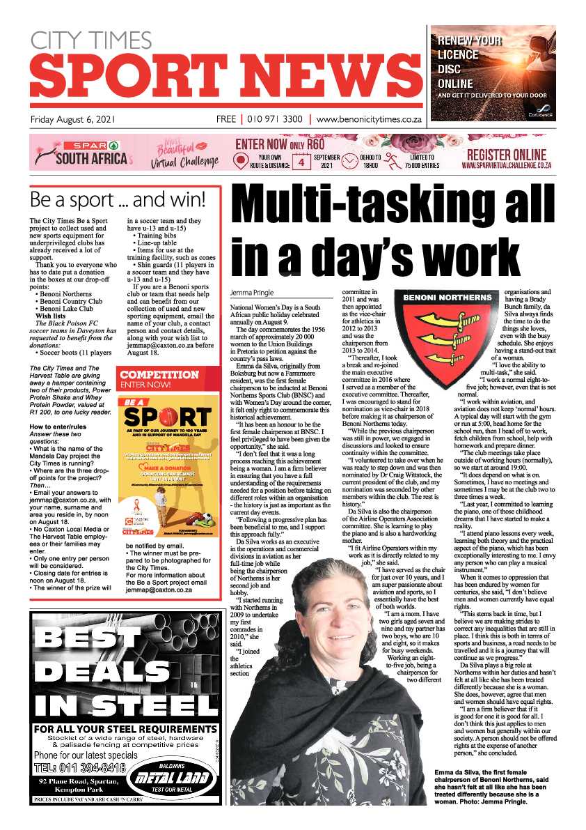 Benoni City Times 06 August 2021 page 12