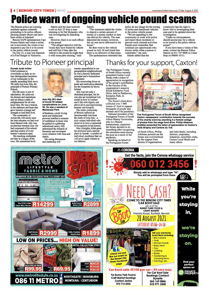Benoni City Times 06 August 2021 page 4