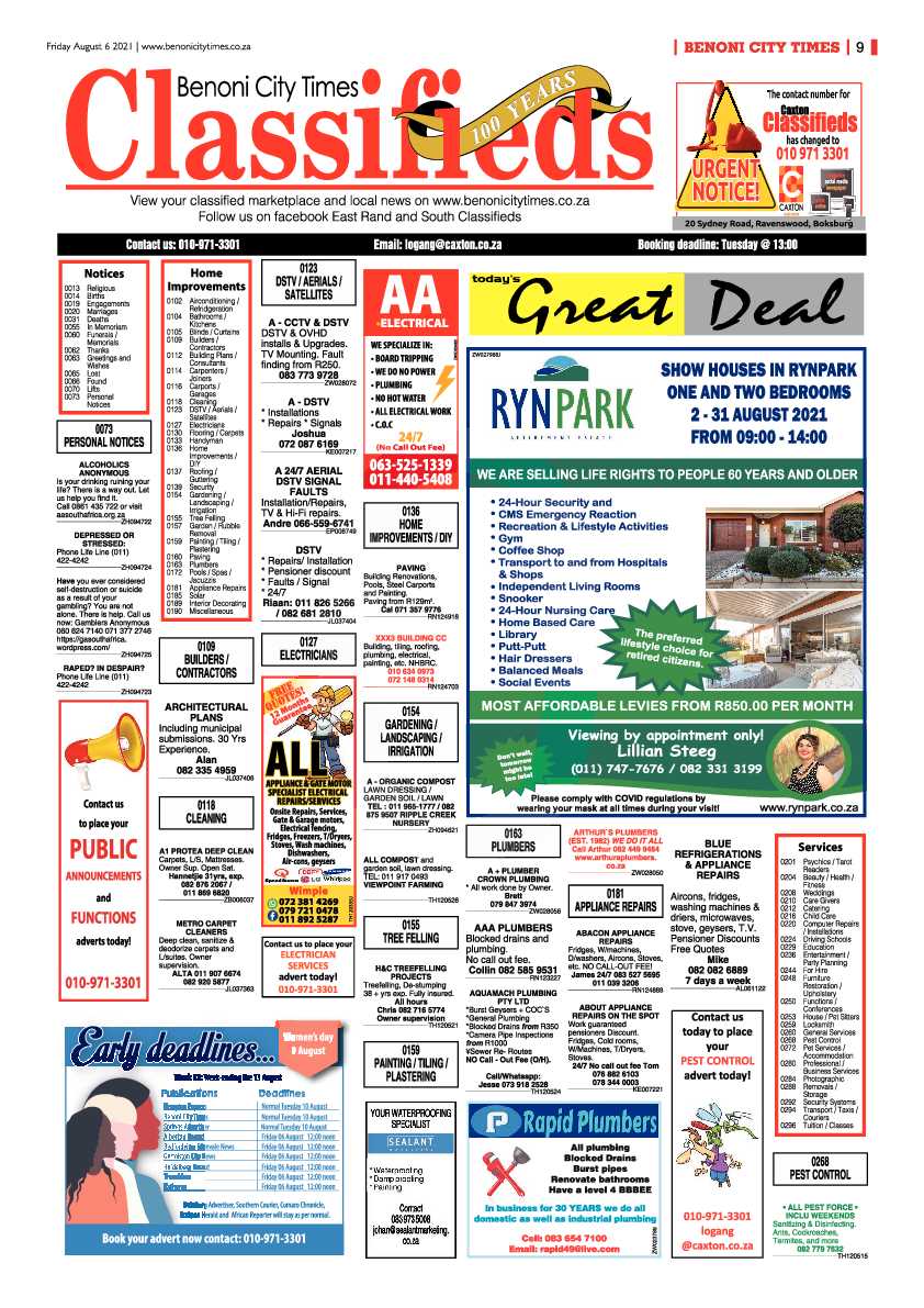Benoni City Times 06 August 2021 page 9