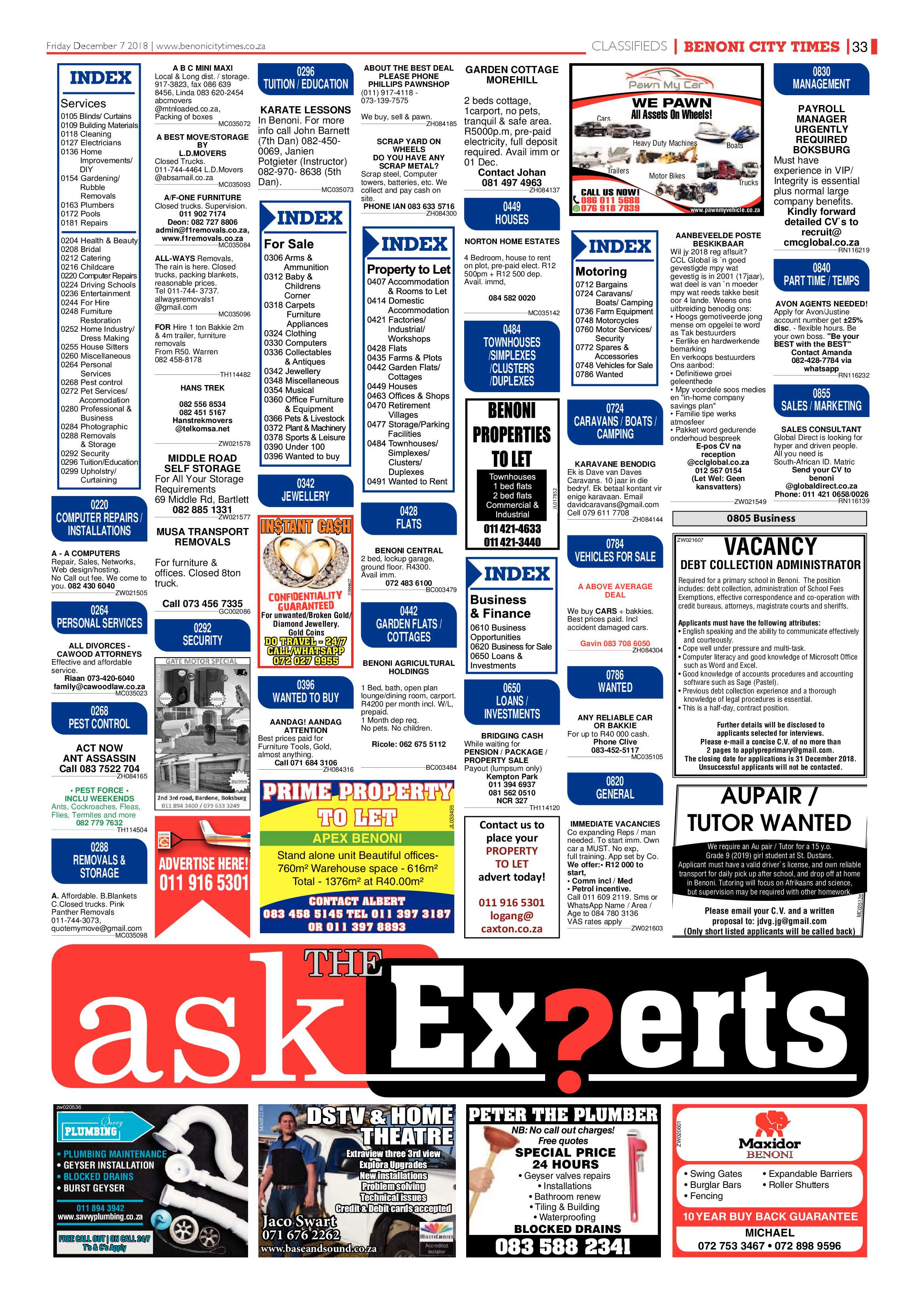 Benoni City Times 06 December 2018 page 33