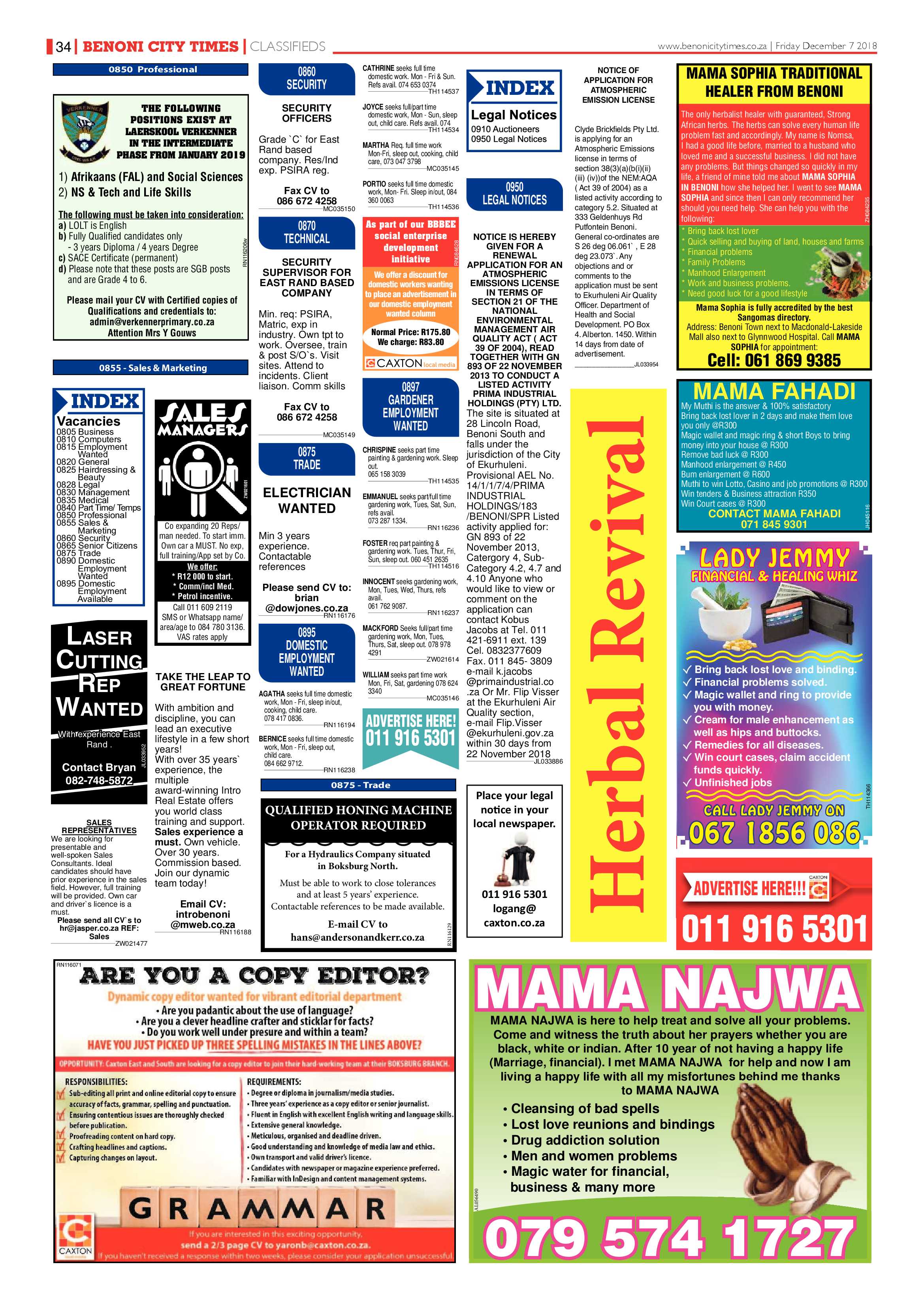 Benoni City Times 06 December 2018 page 34
