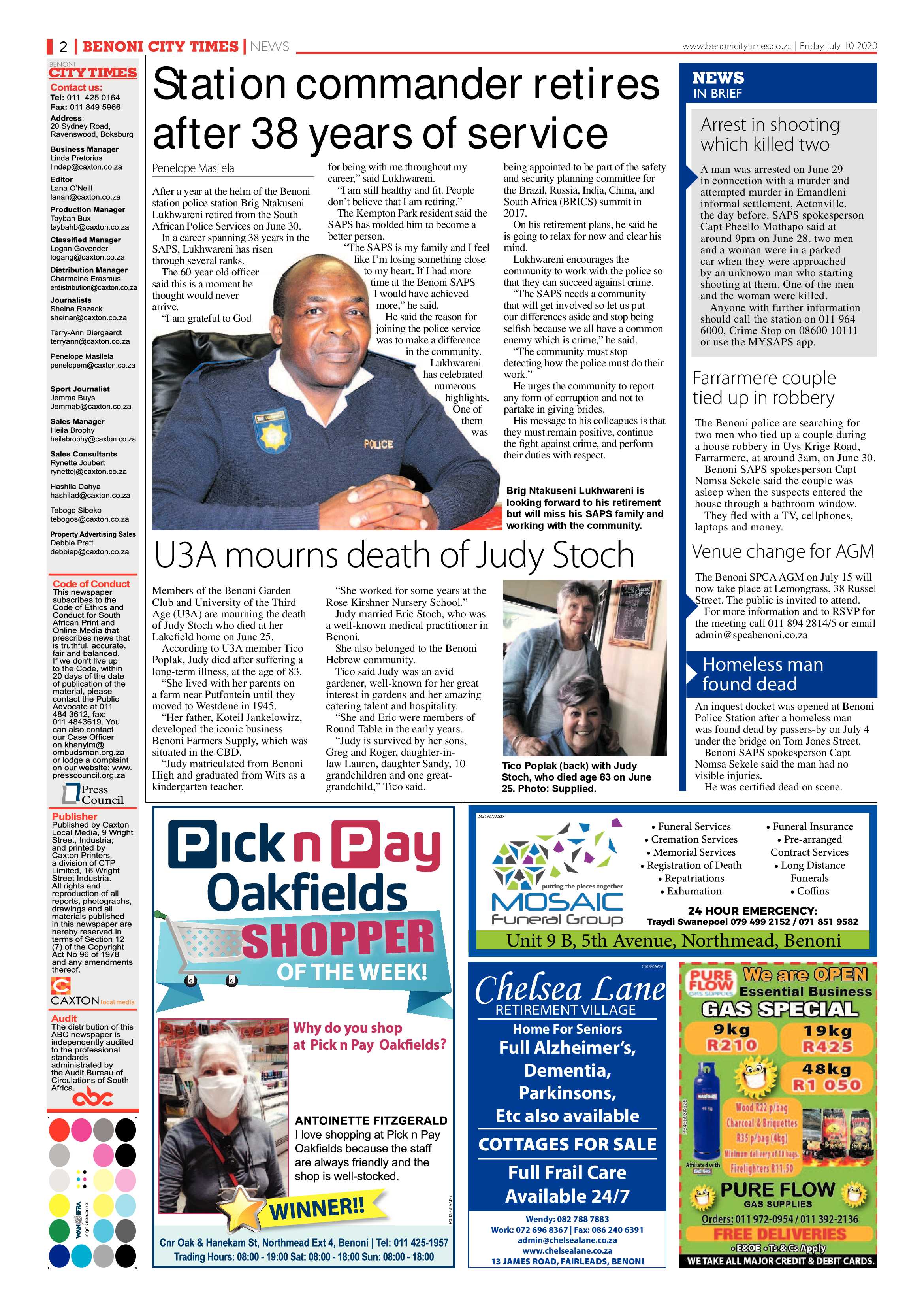 Benoni City Times 09 July 2020 page 2