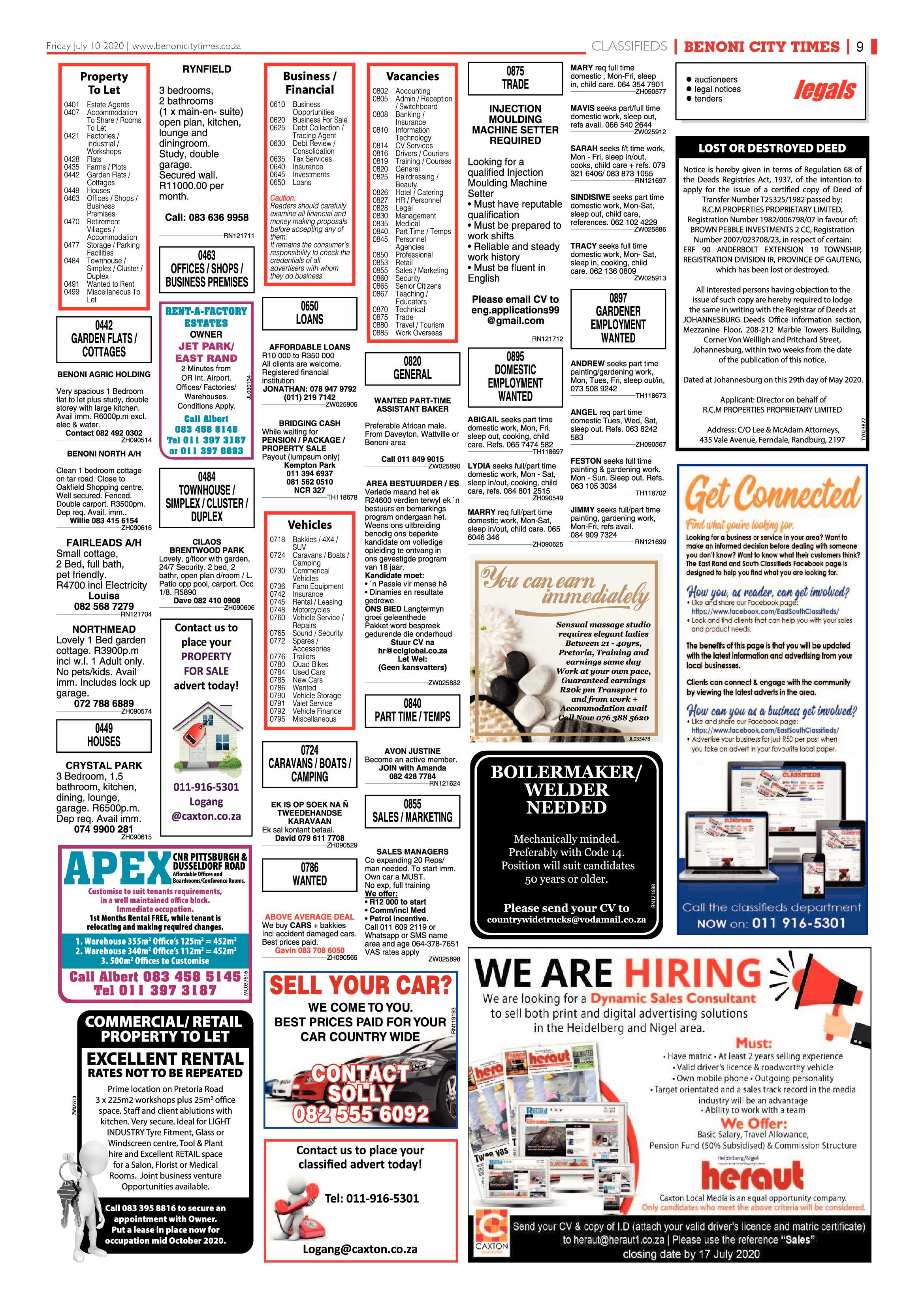 Benoni City Times 09 July 2020 page 9