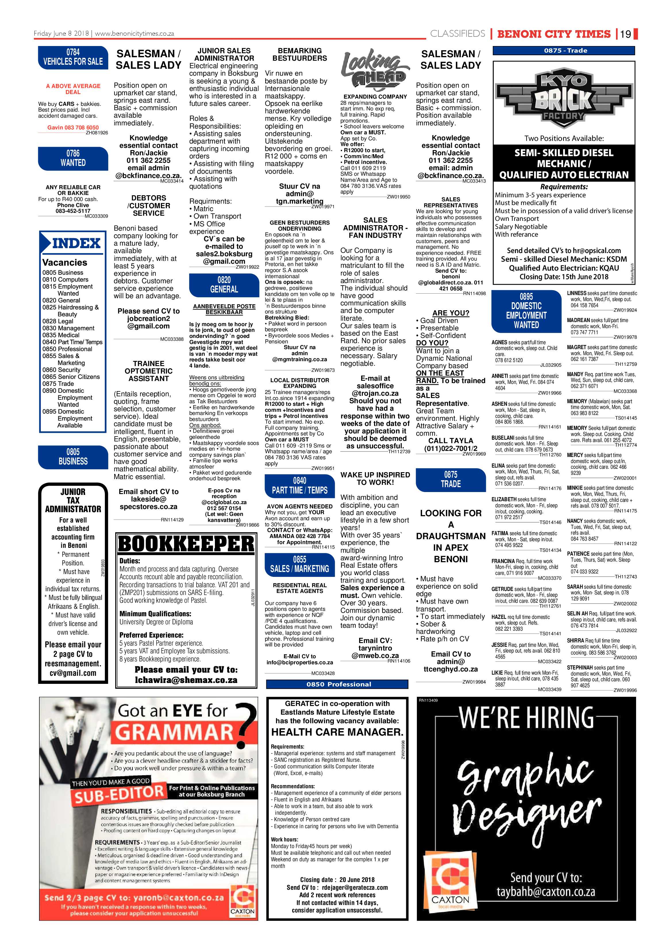 Benoni City Times 07 June 2018 page 19