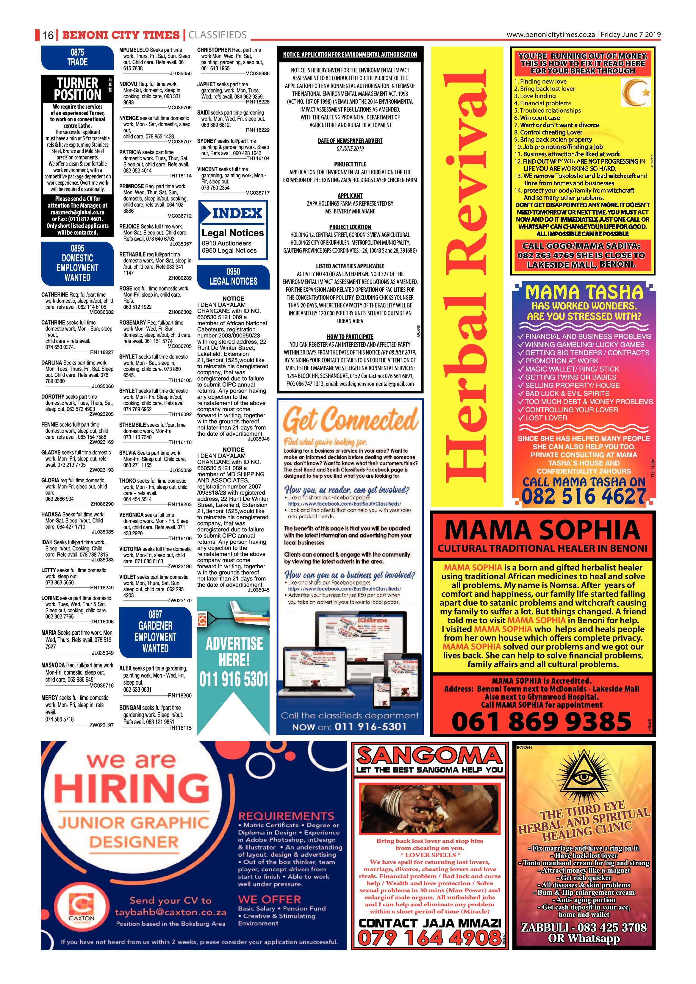 Benoni City Times 06 June 2019 page 16