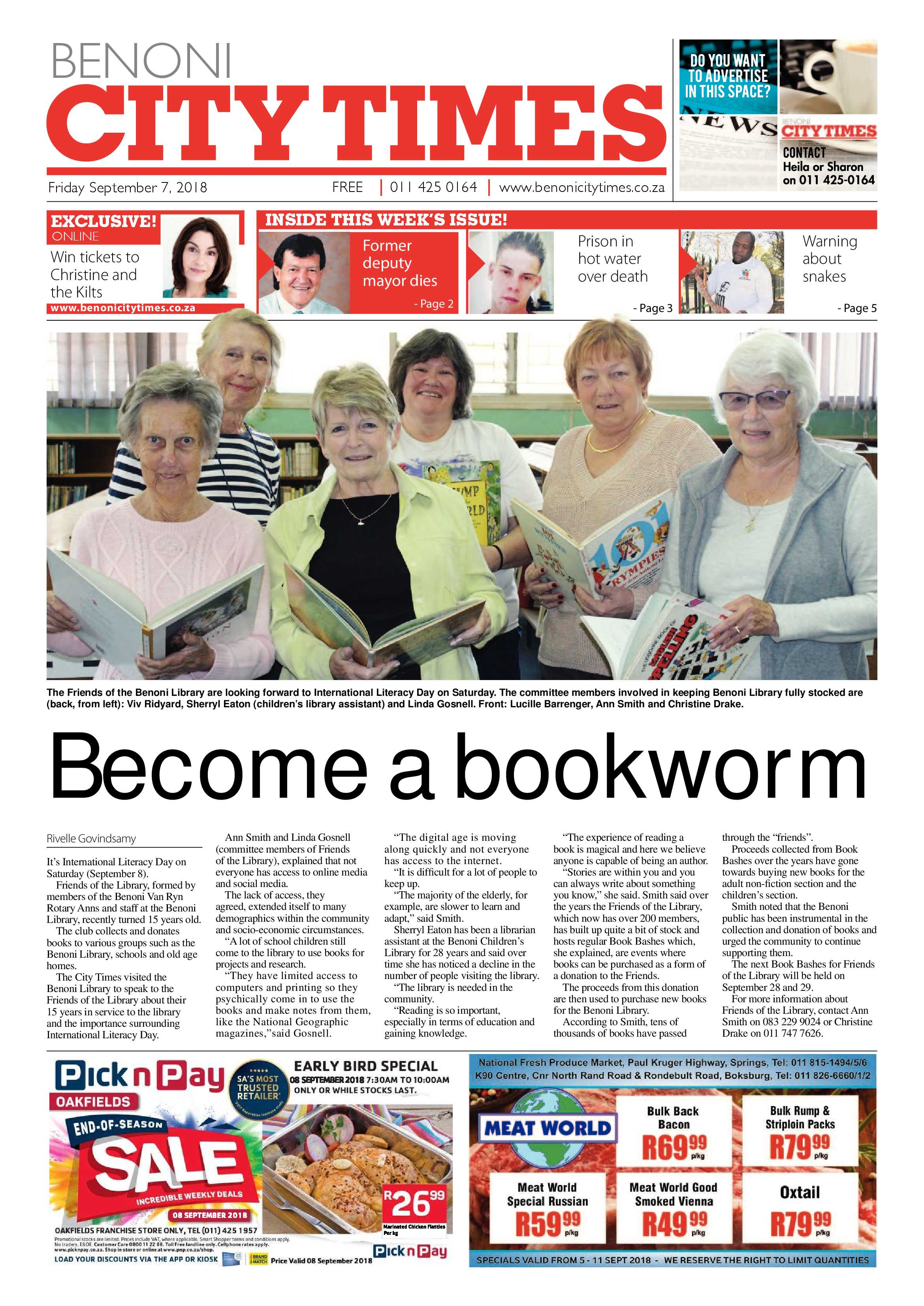 Benoni City Times 06 September 2018 page 1
