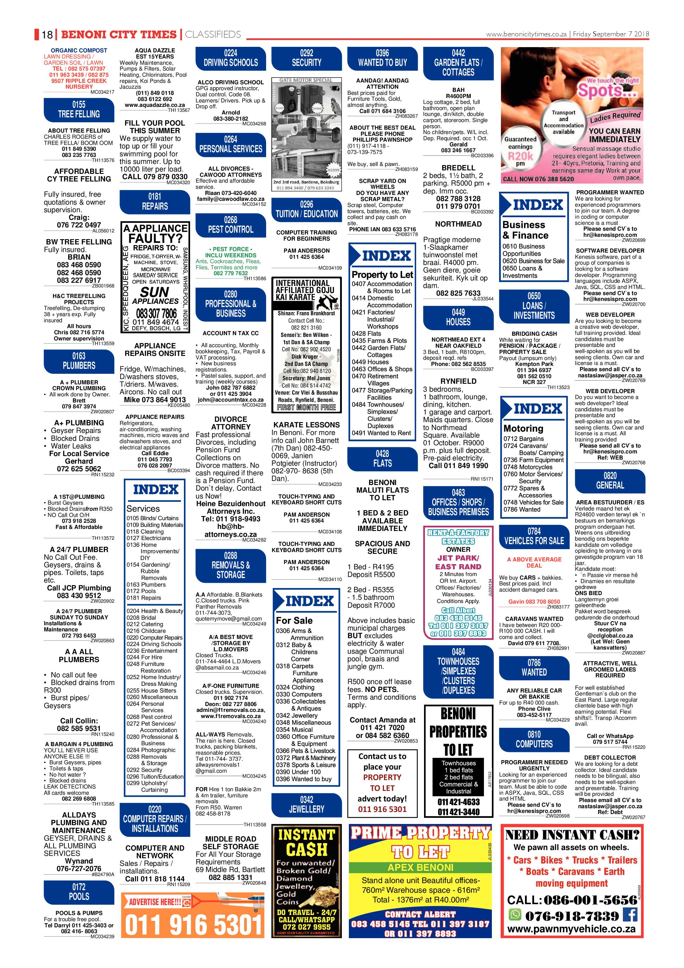 Benoni City Times 06 September 2018 page 18
