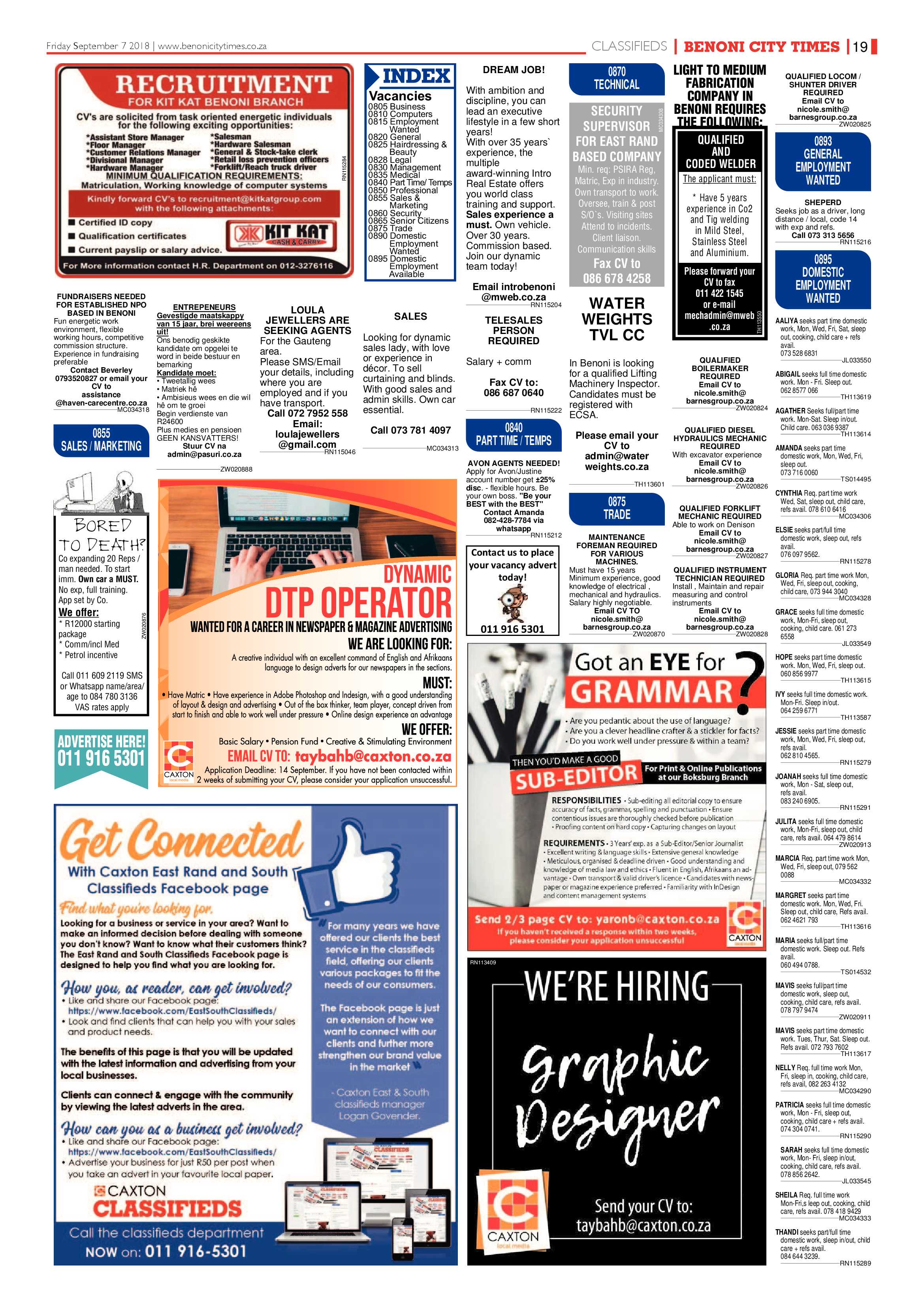 Benoni City Times 06 September 2018 page 19