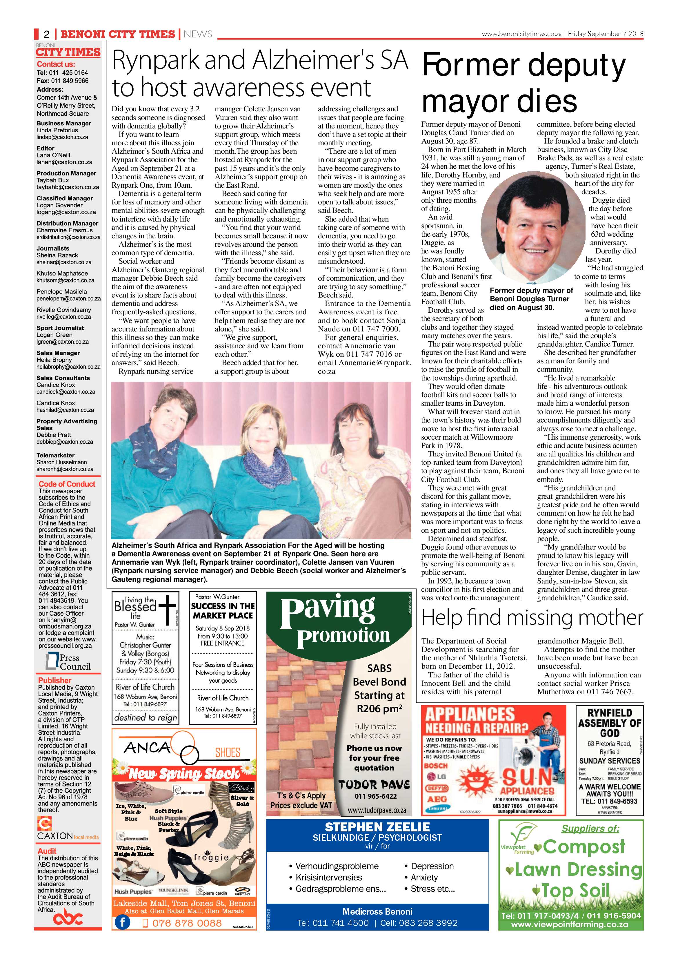 Benoni City Times 06 September 2018 page 2