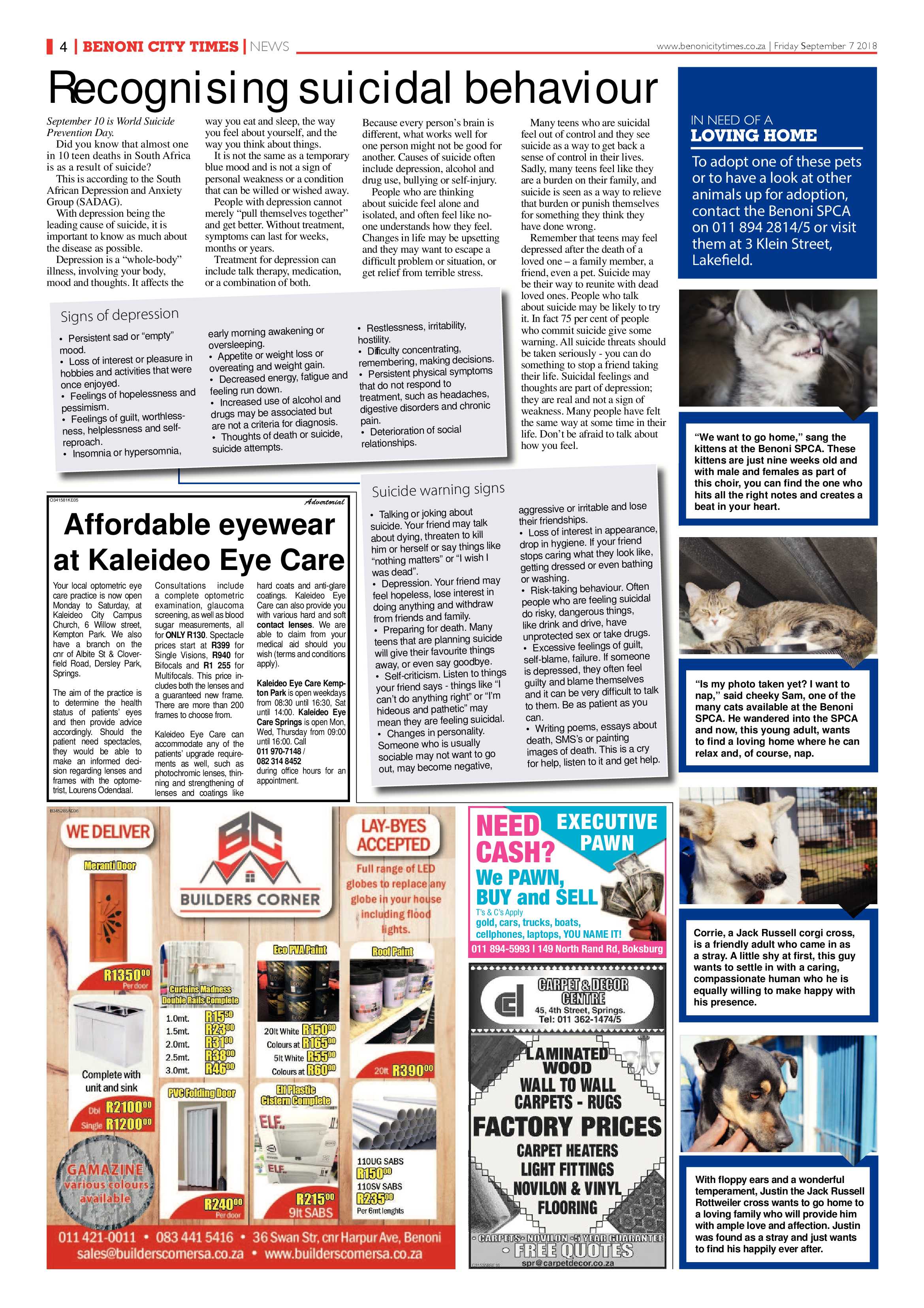 Benoni City Times 06 September 2018 page 4