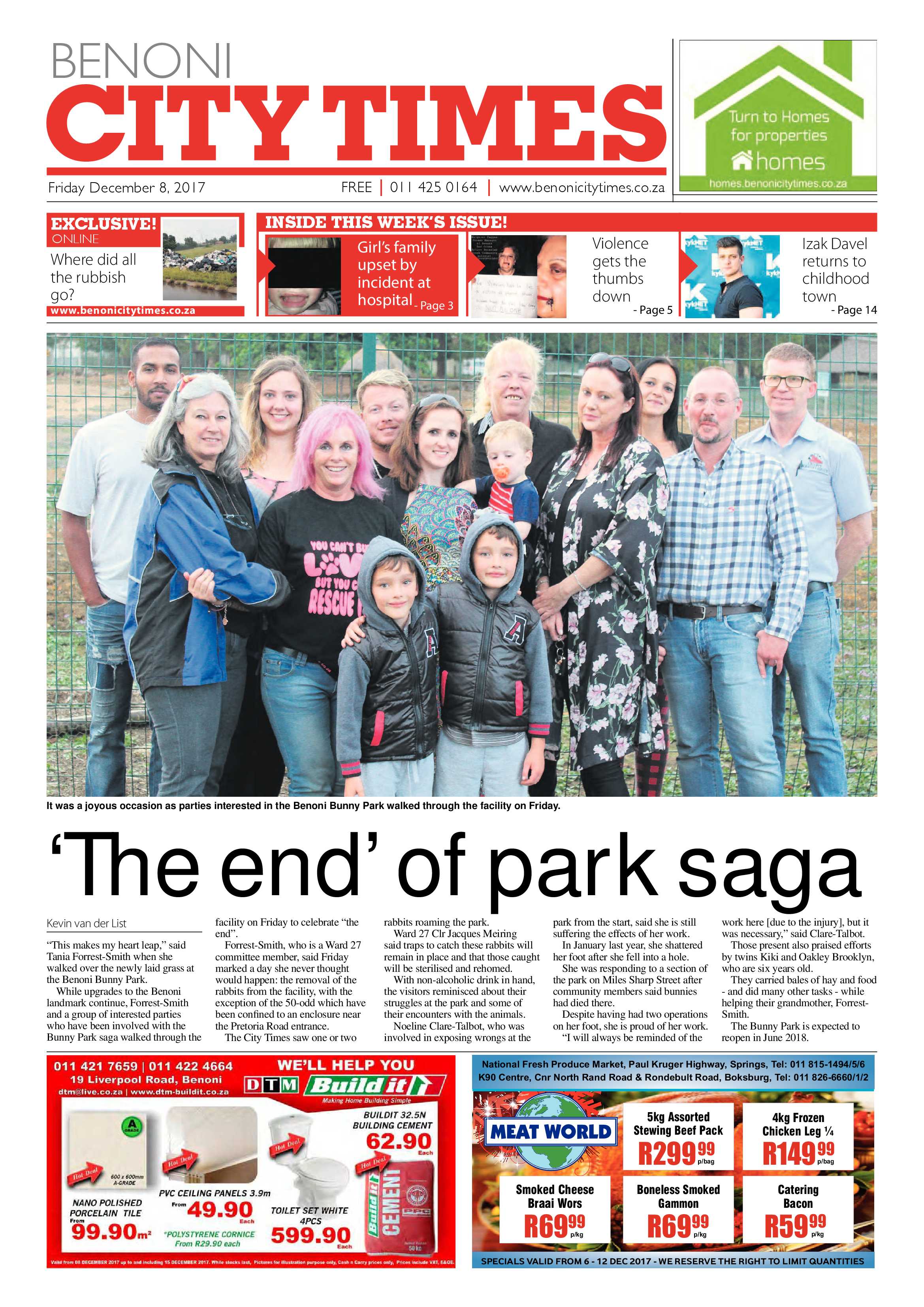 Benoni City Times 07 December 2017 page 1