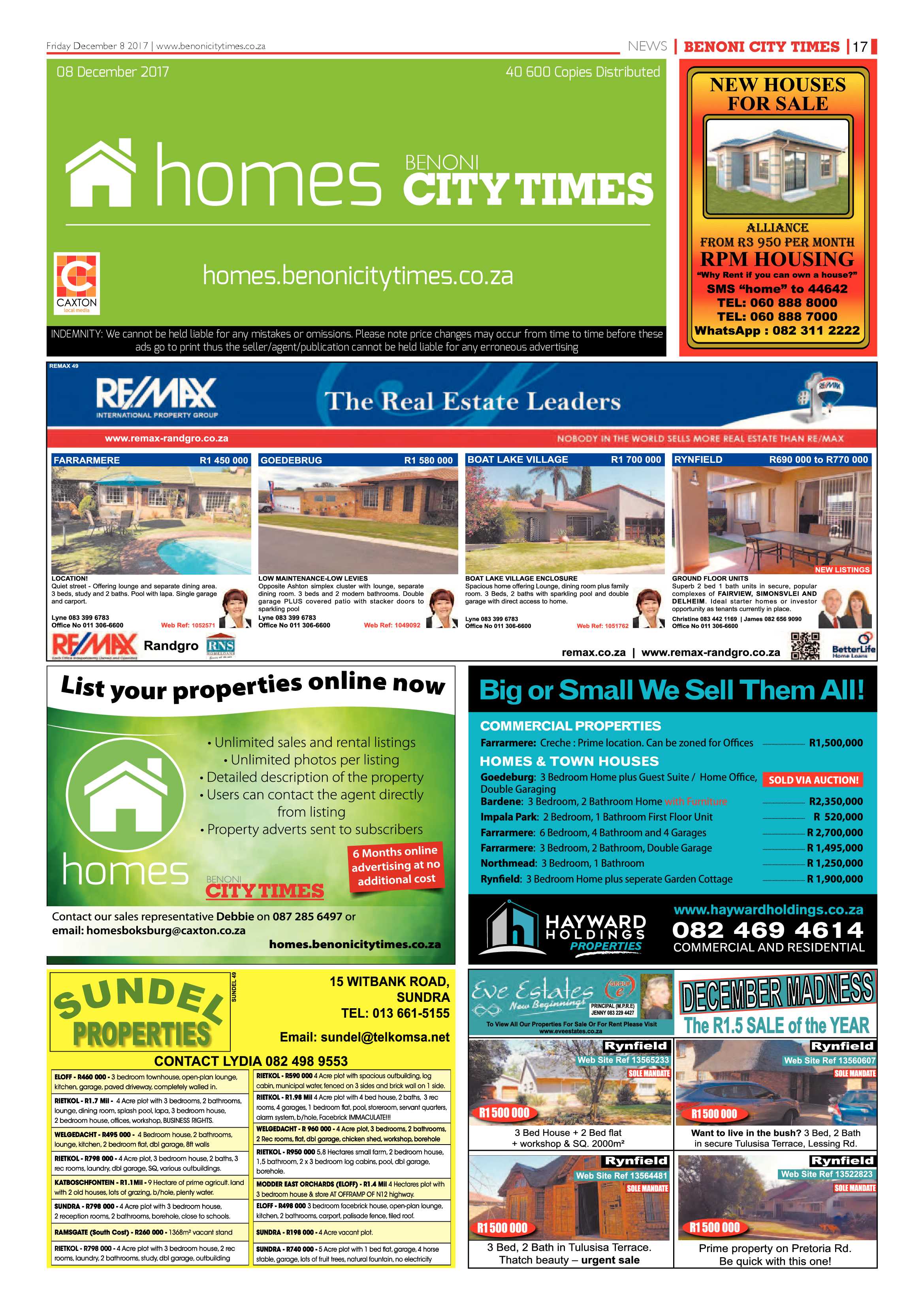 Benoni City Times 07 December 2017 page 17