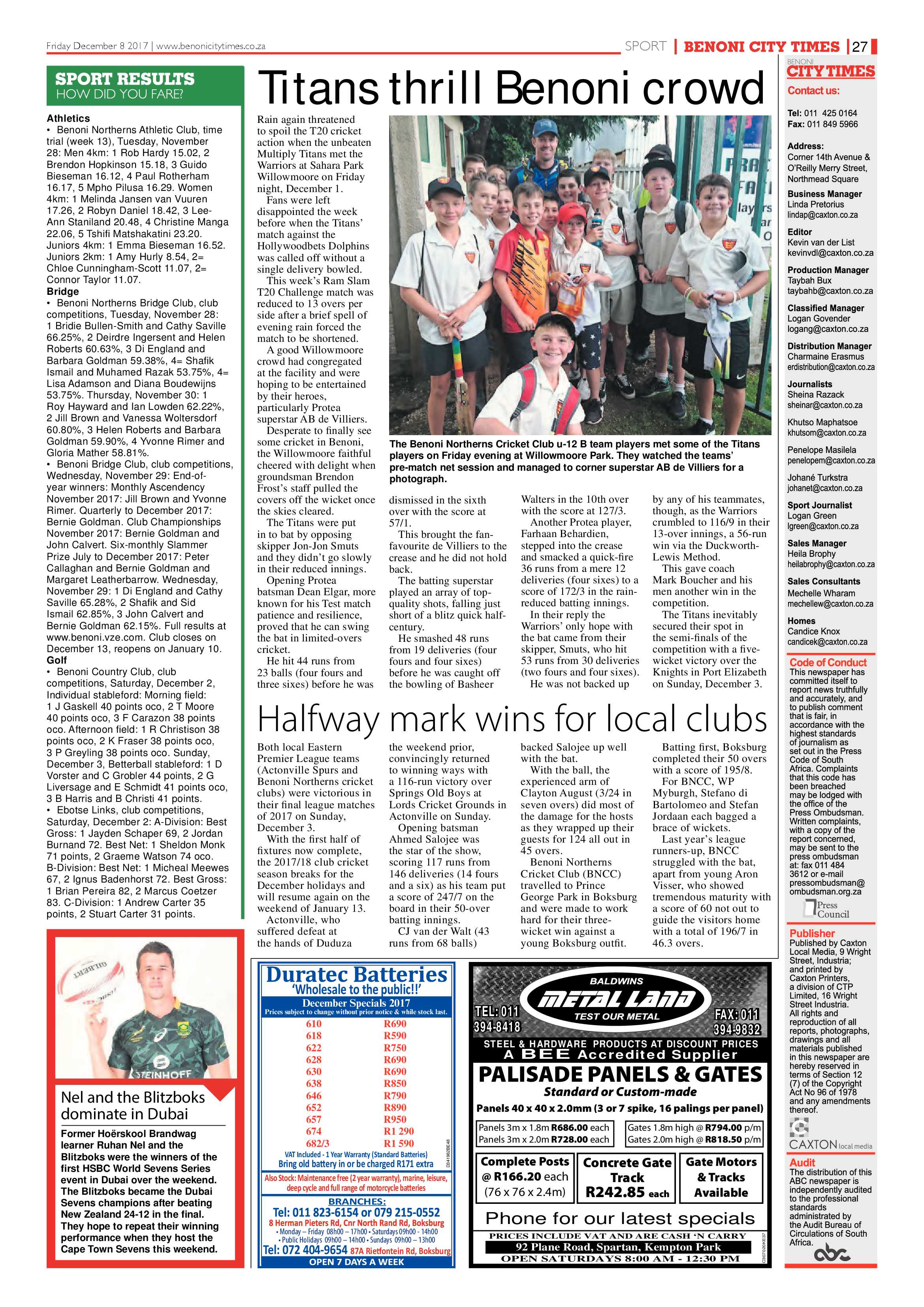 Benoni City Times 07 December 2017 page 27
