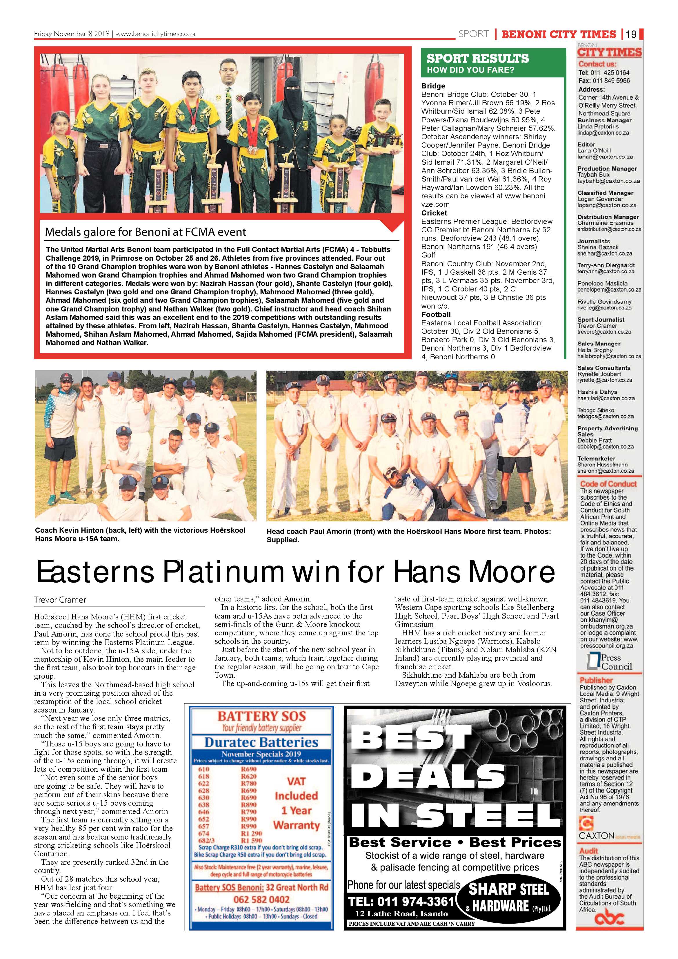 Benoni City Times 07 November 2019 page 19