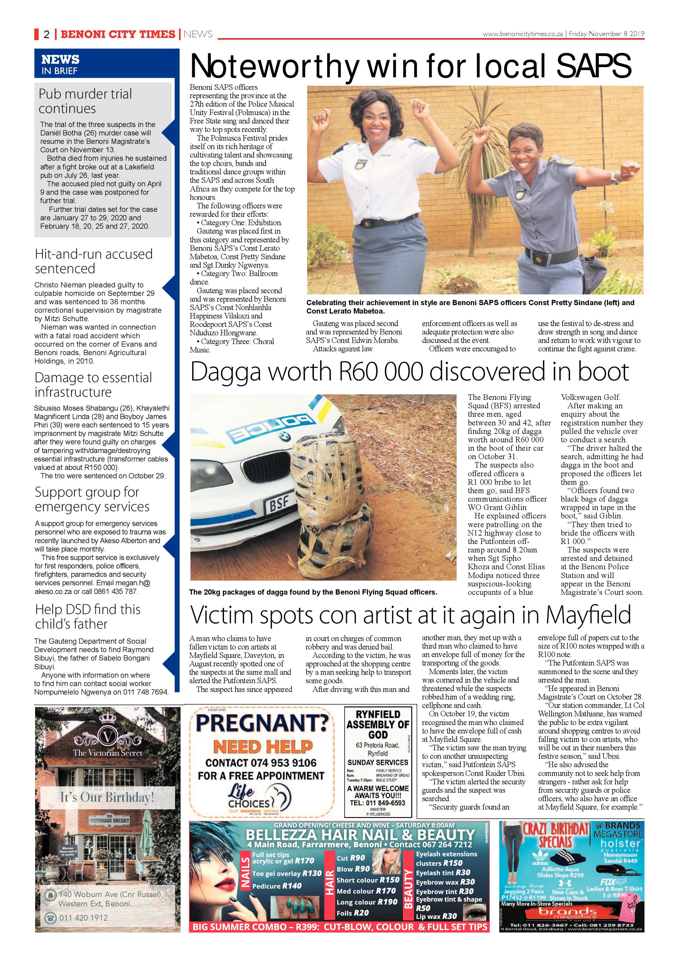 Benoni City Times 07 November 2019 page 2