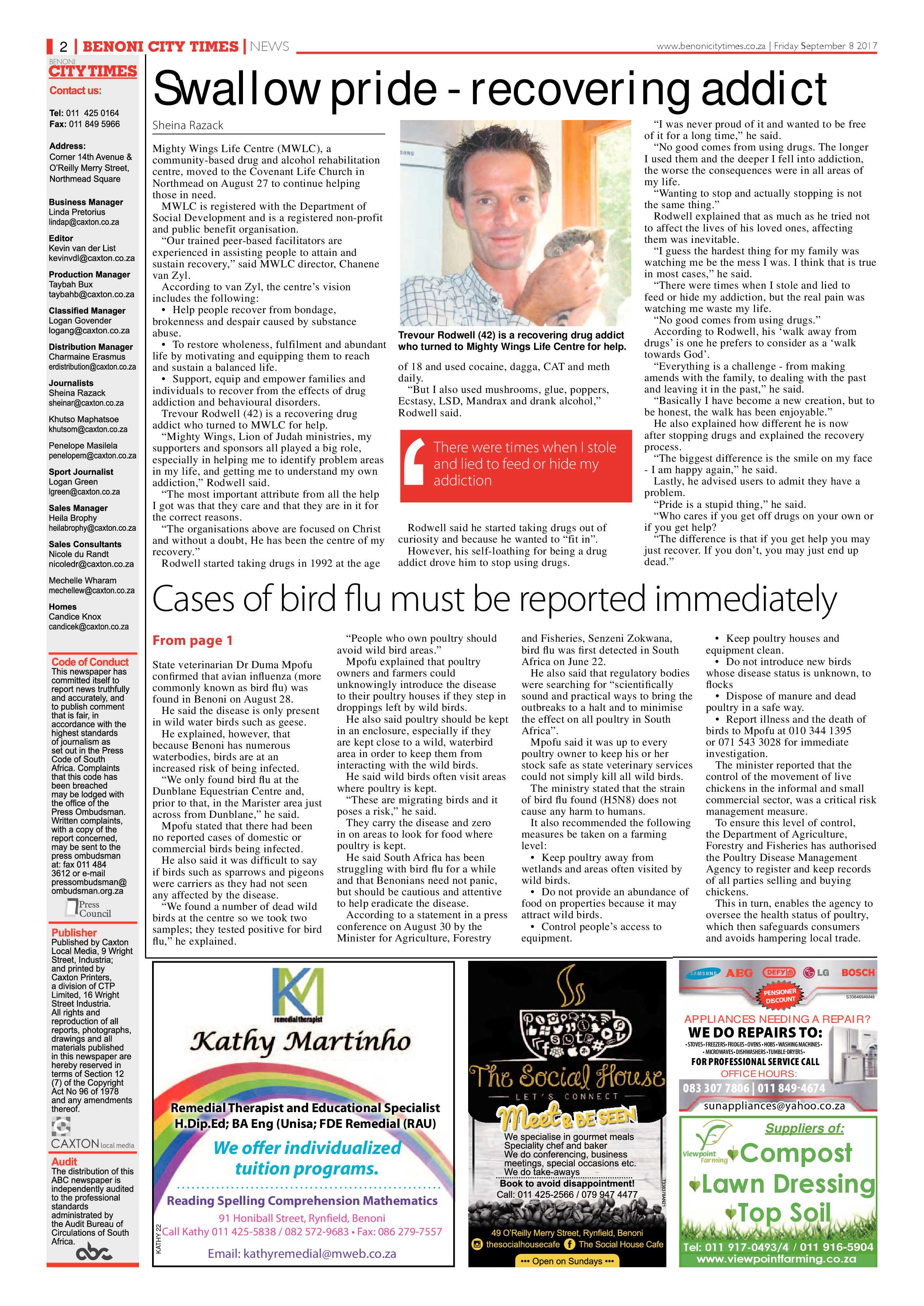 Benoni City Times 07 September 2017 page 2