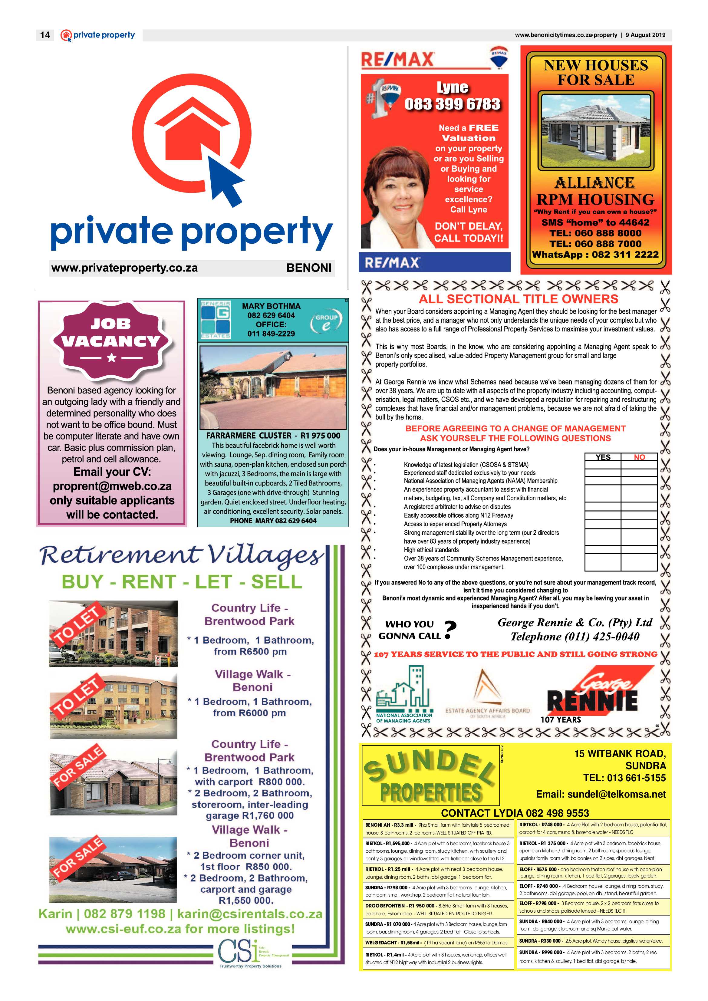 Benoni City Times 08 August 2019 page 14