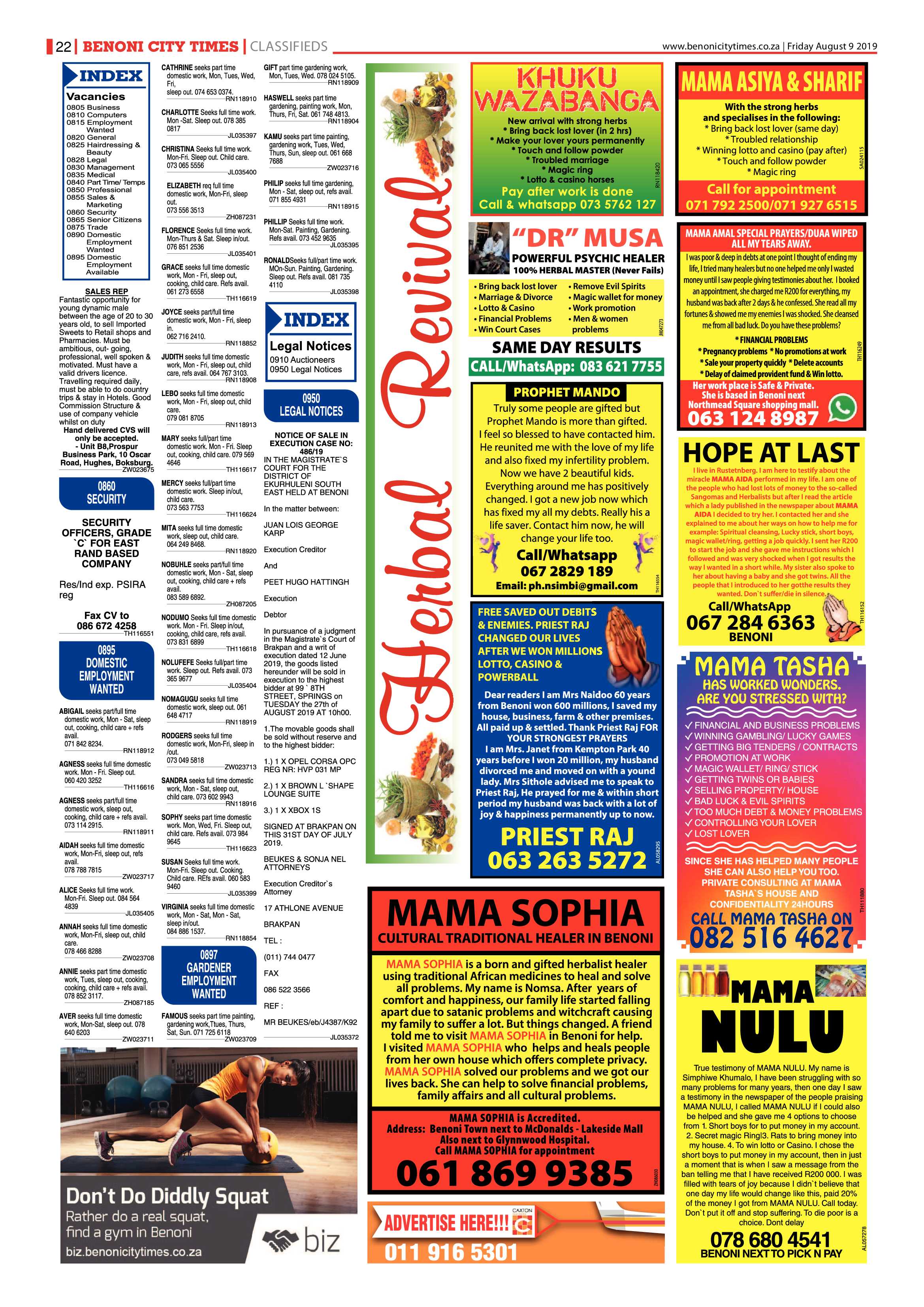 Benoni City Times 08 August 2019 page 22