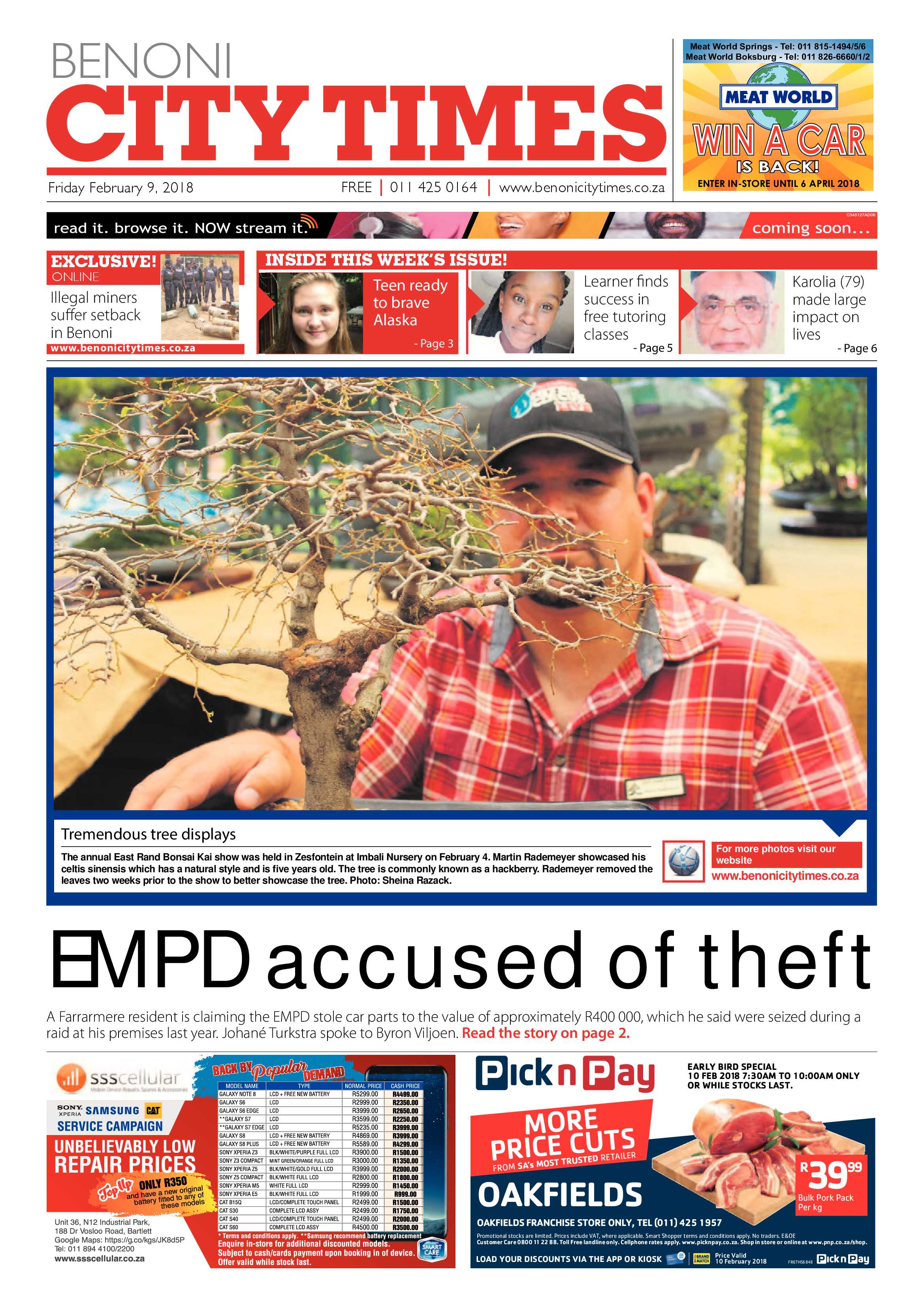 Benoni City Times 08 February 2018 page 1