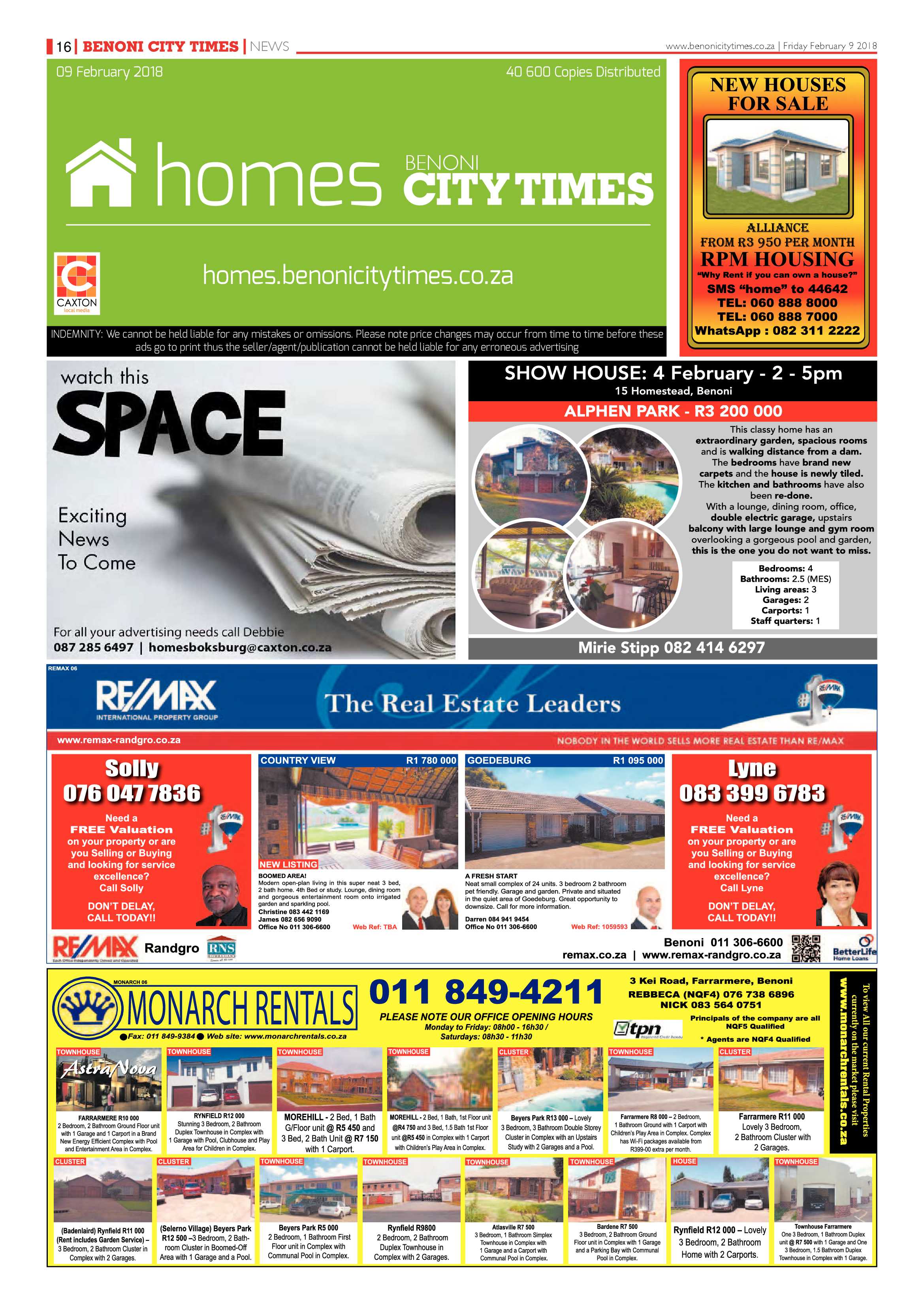Benoni City Times 08 February 2018 page 16