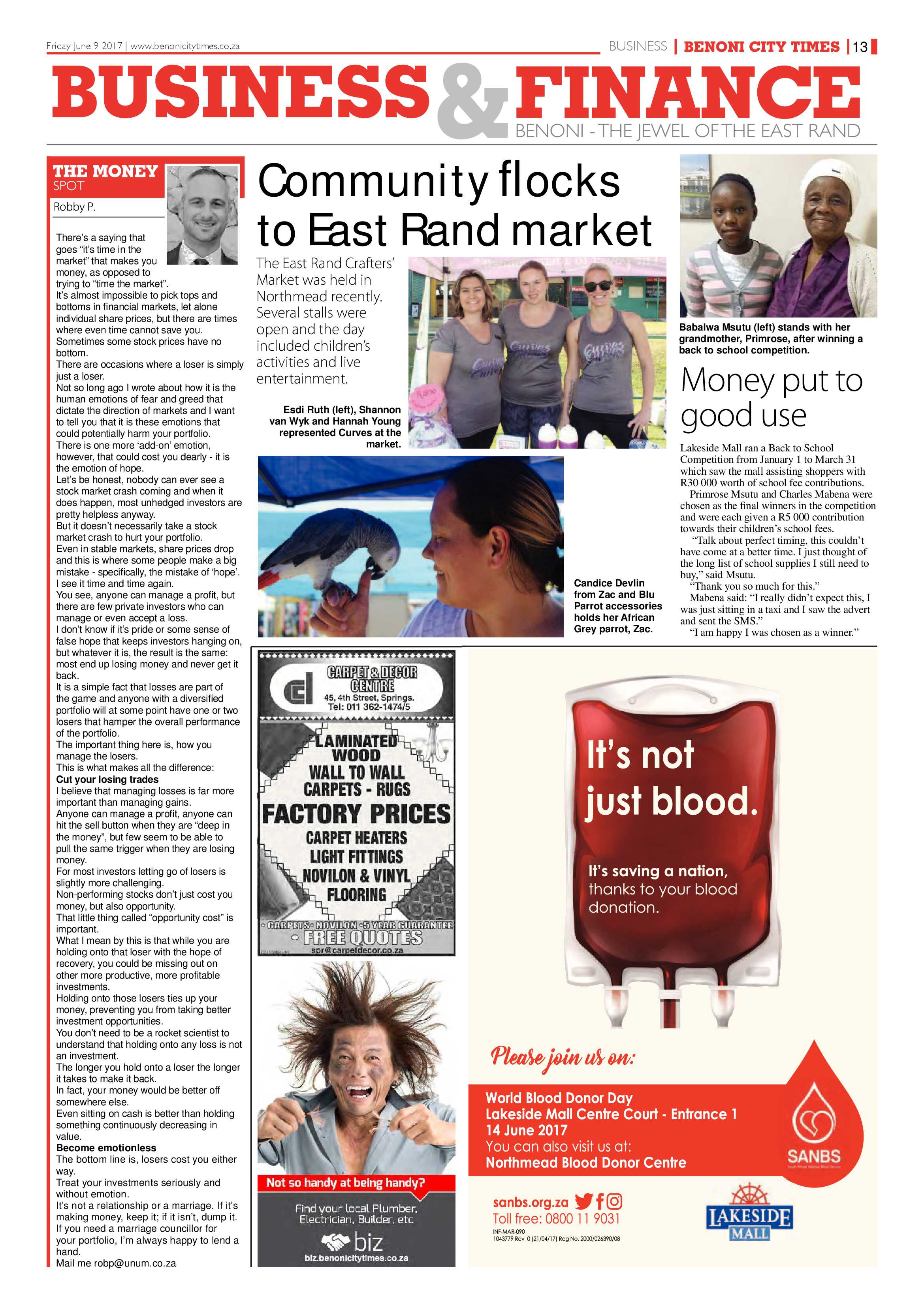 Benoni City Times 08 June 2017 page 13