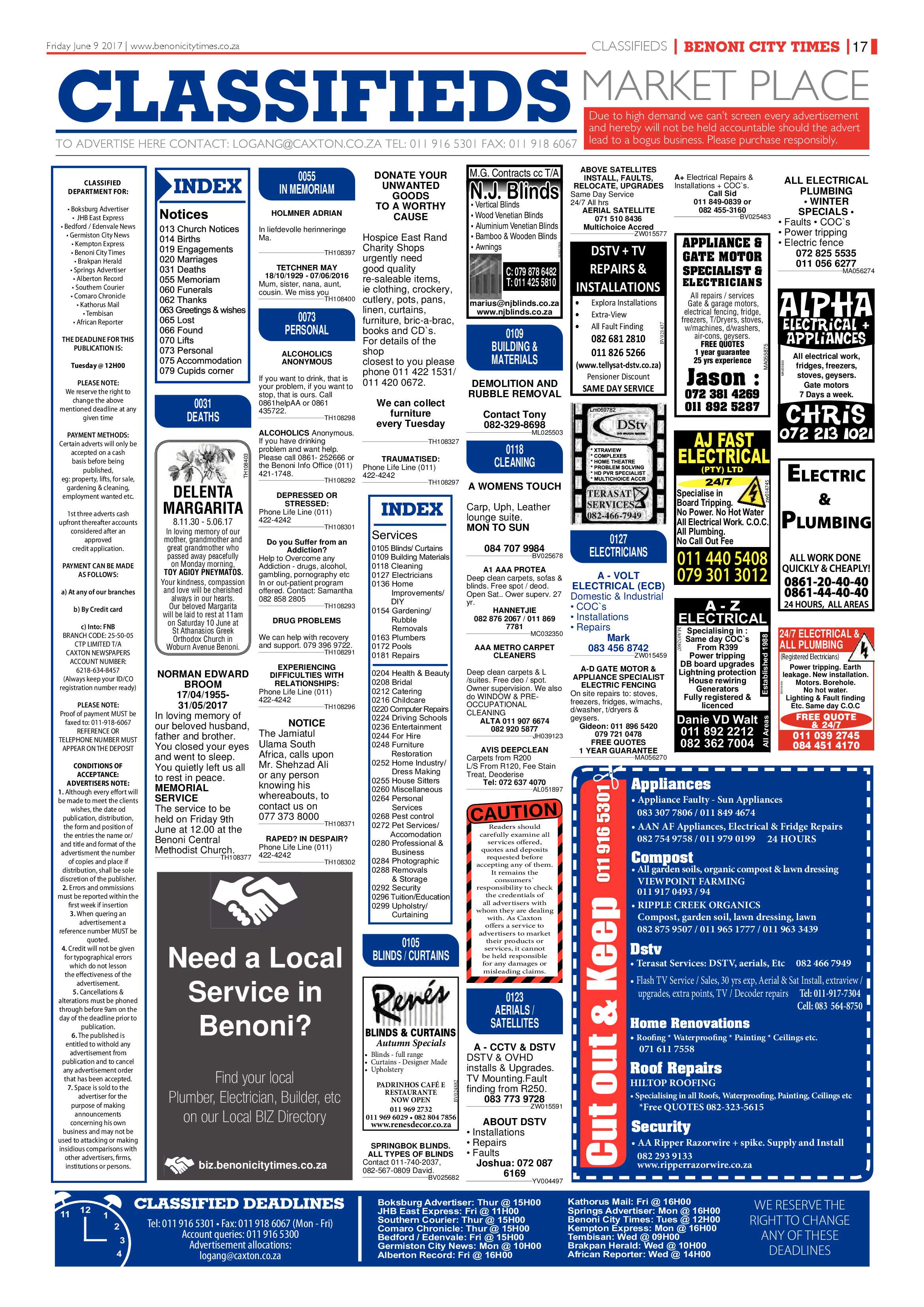 Benoni City Times 08 June 2017 page 17