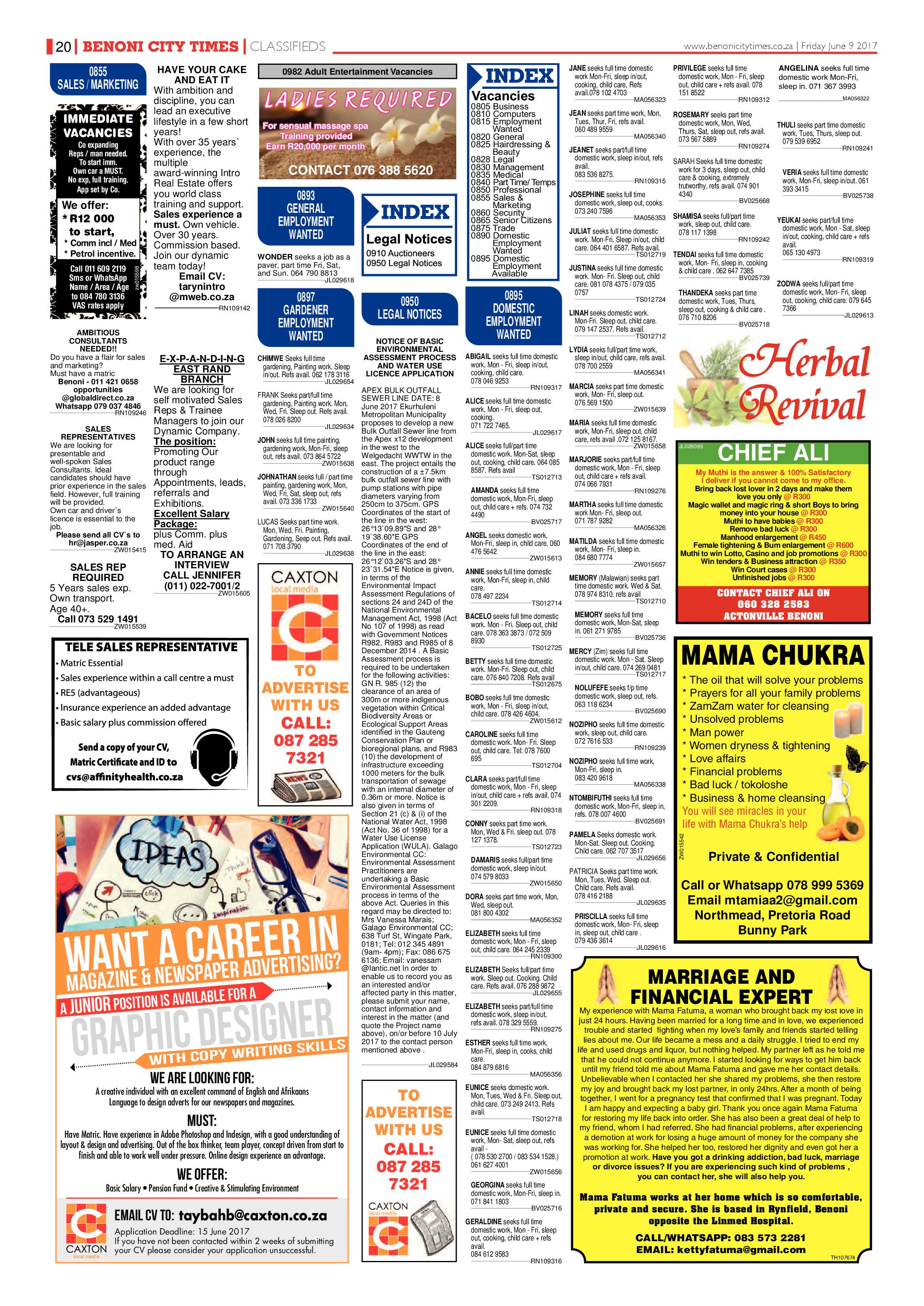 Benoni City Times 08 June 2017 page 20