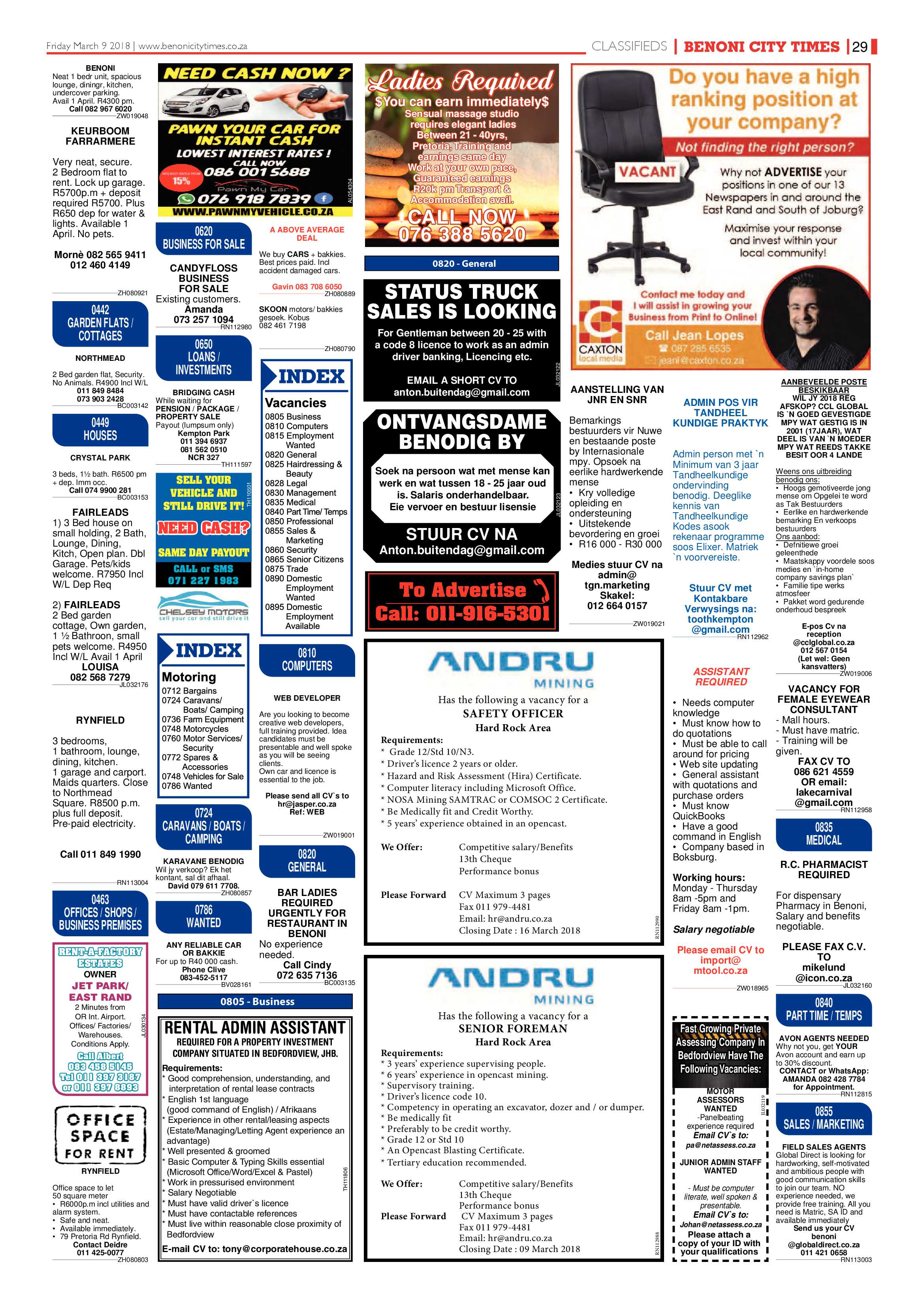 Benoni City Times 08 March 2018 page 29