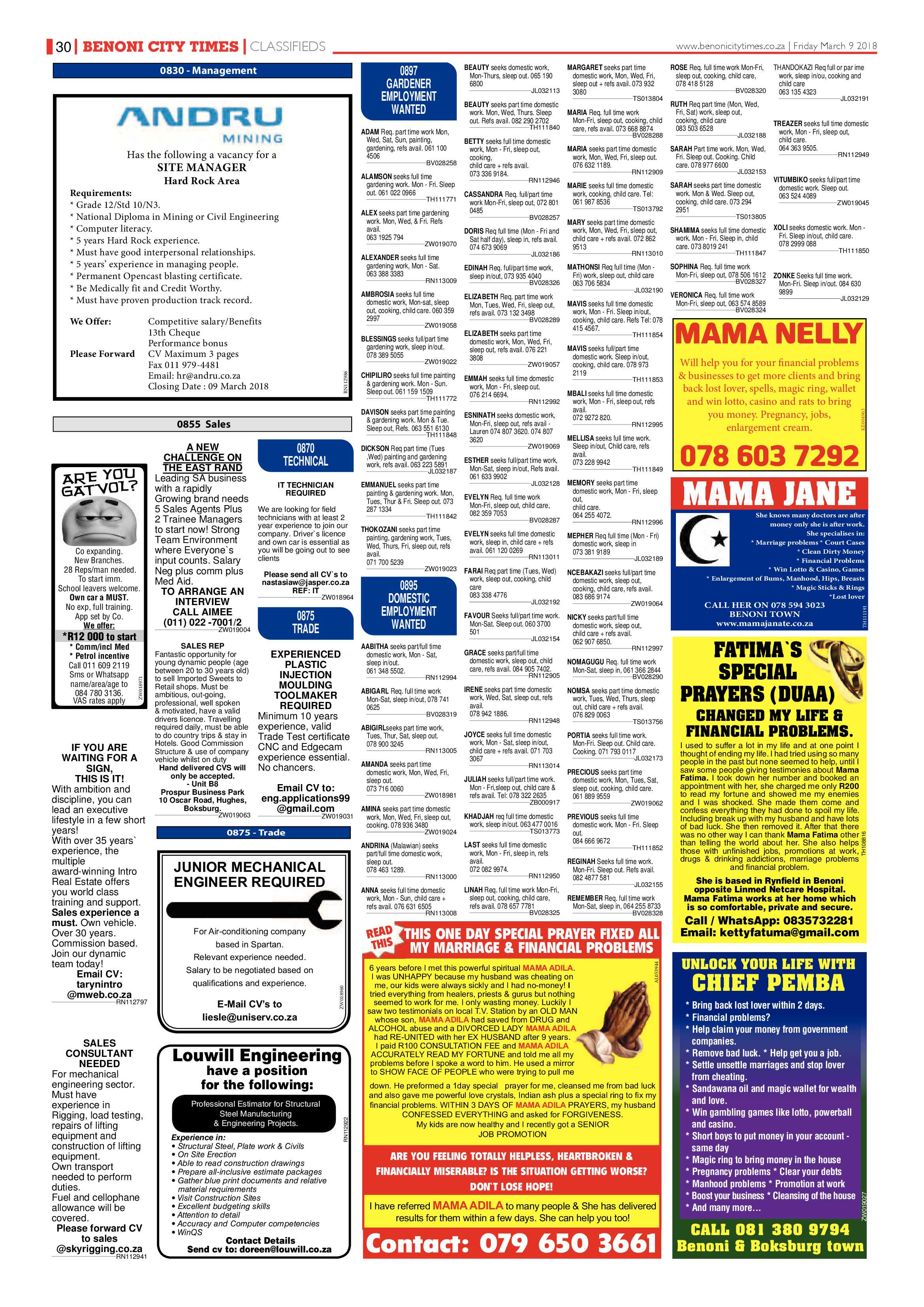 Benoni City Times 08 March 2018 page 30