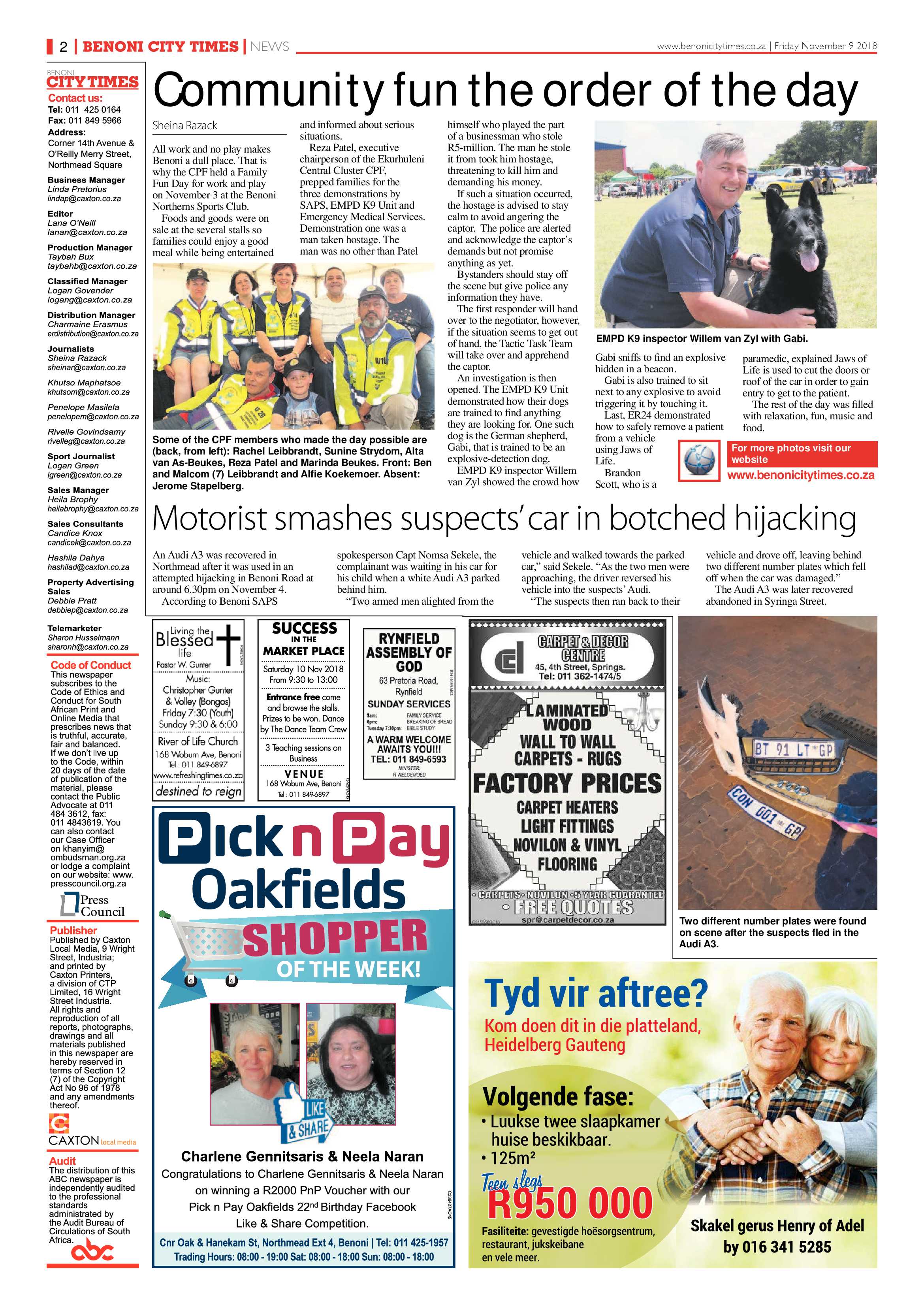 Benoni City Times 08 November 2018 page 2