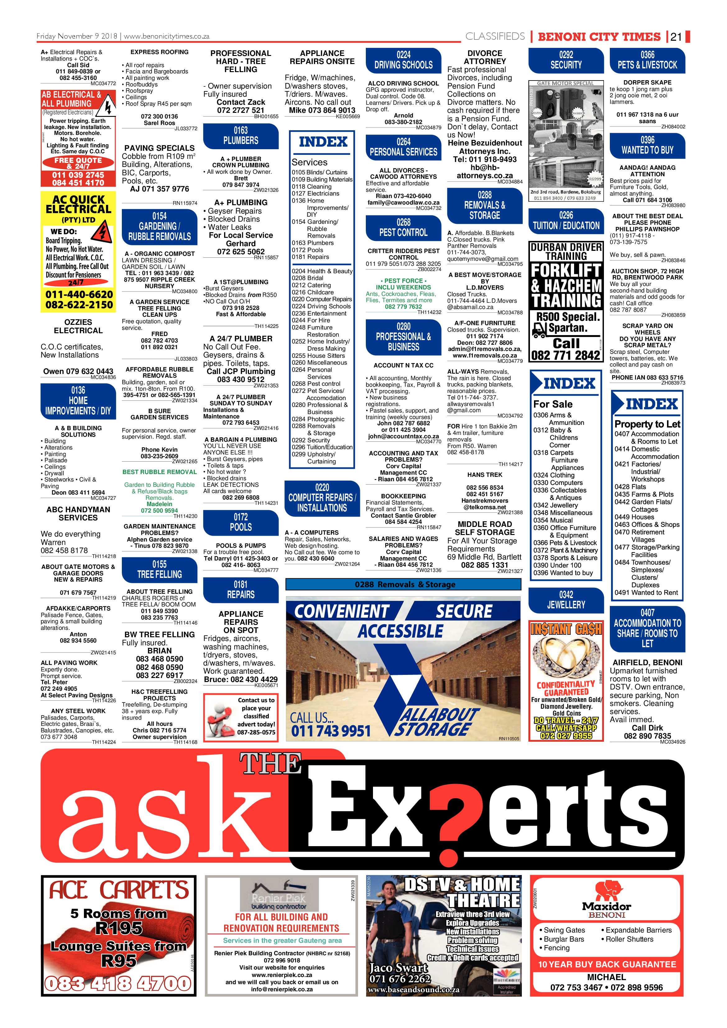 Benoni City Times 08 November 2018 page 21