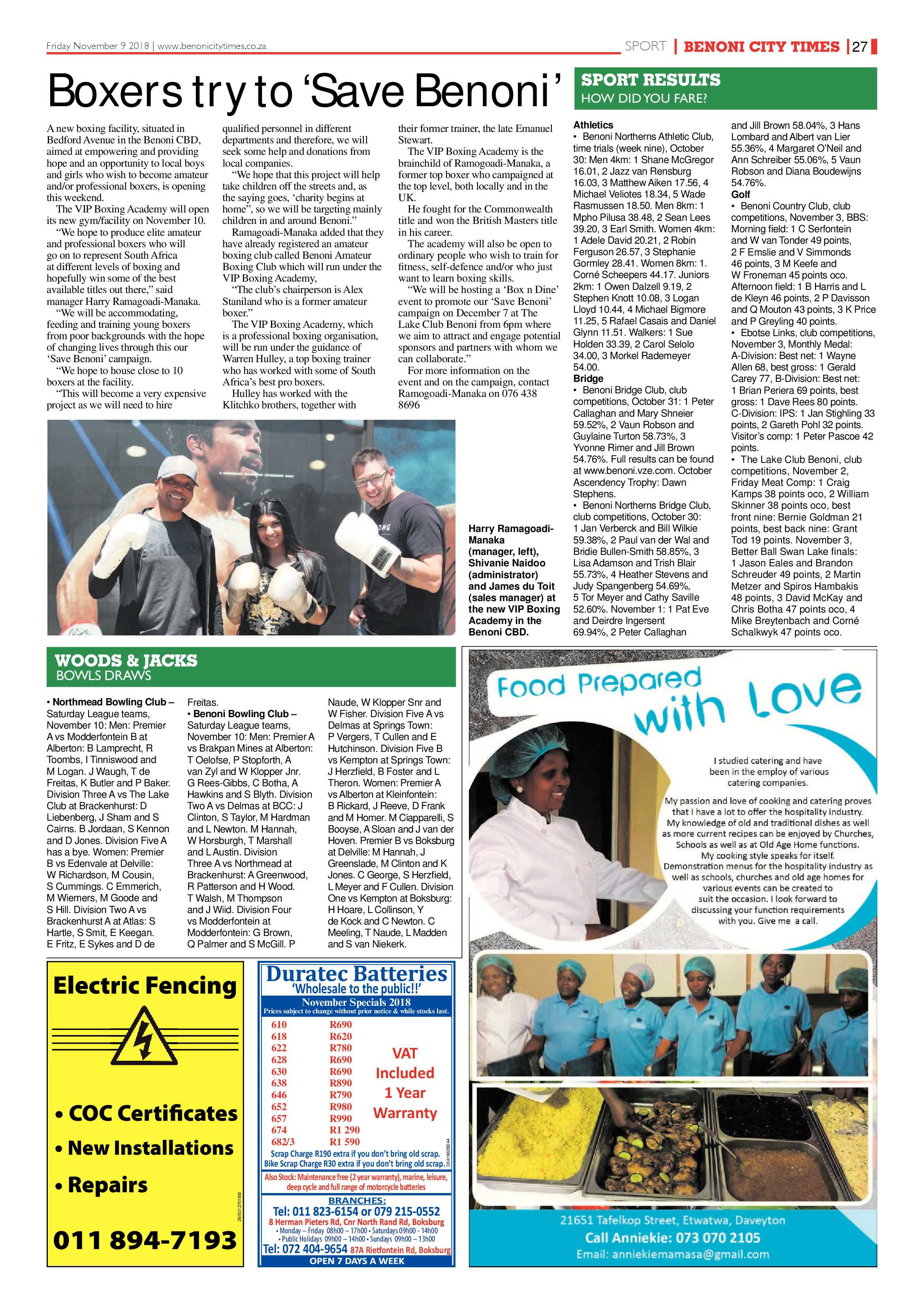 Benoni City Times 08 November 2018 page 27